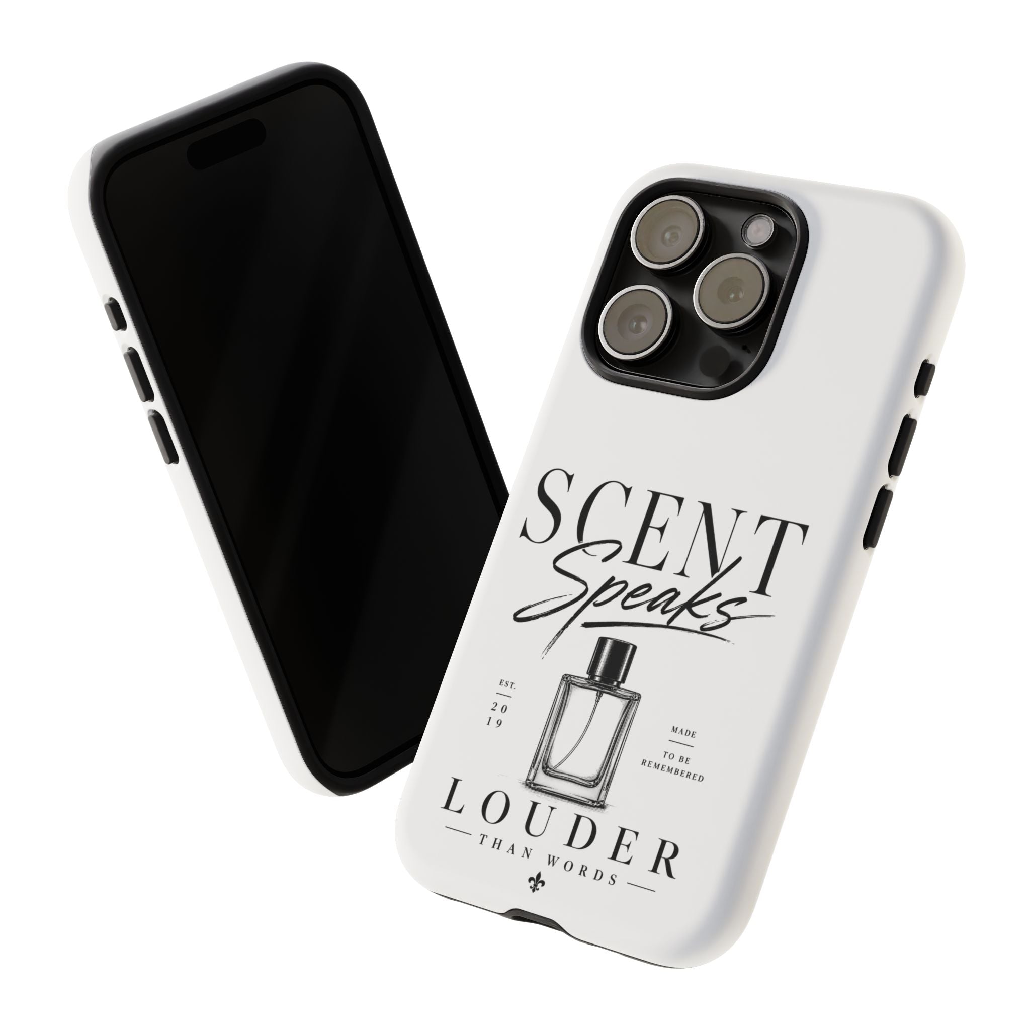 Phone Case — "Scent Speaks Louder Than Words" Perfume Bottle Design
