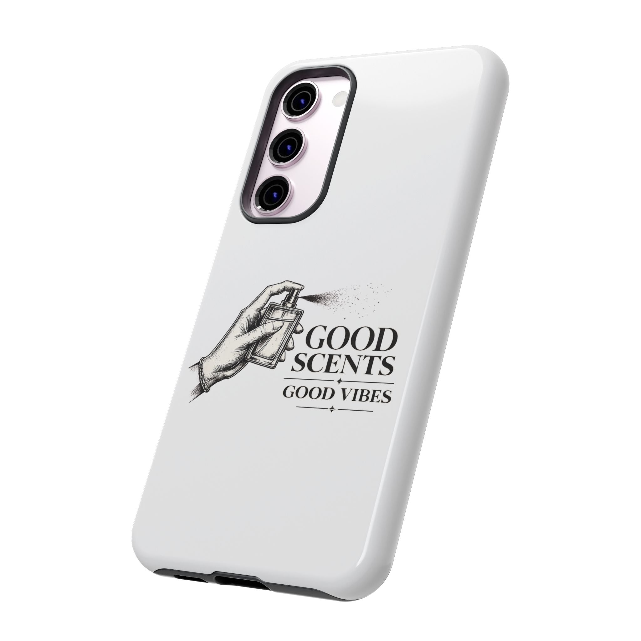 Phone Case - "Good Scents, Good Vibes" Fragrance Bottle Design