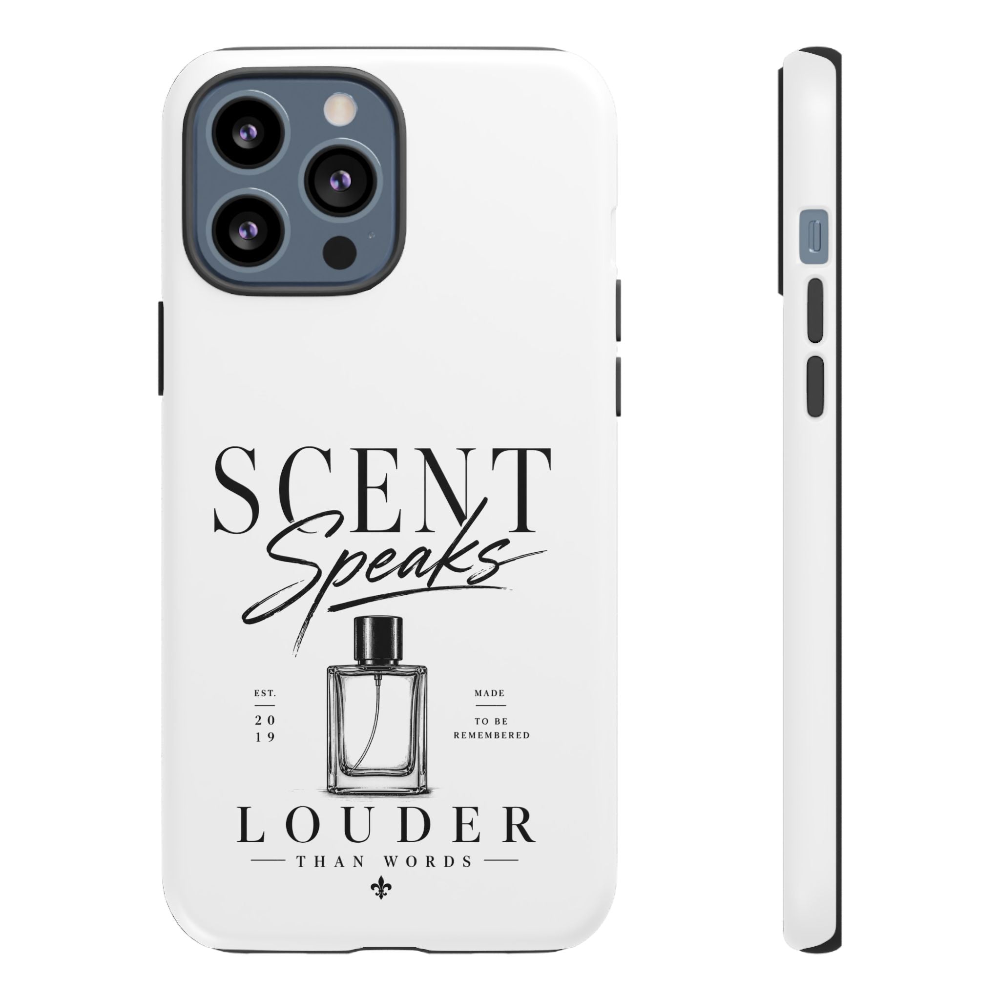 Phone Case — "Scent Speaks Louder Than Words" Perfume Bottle Design