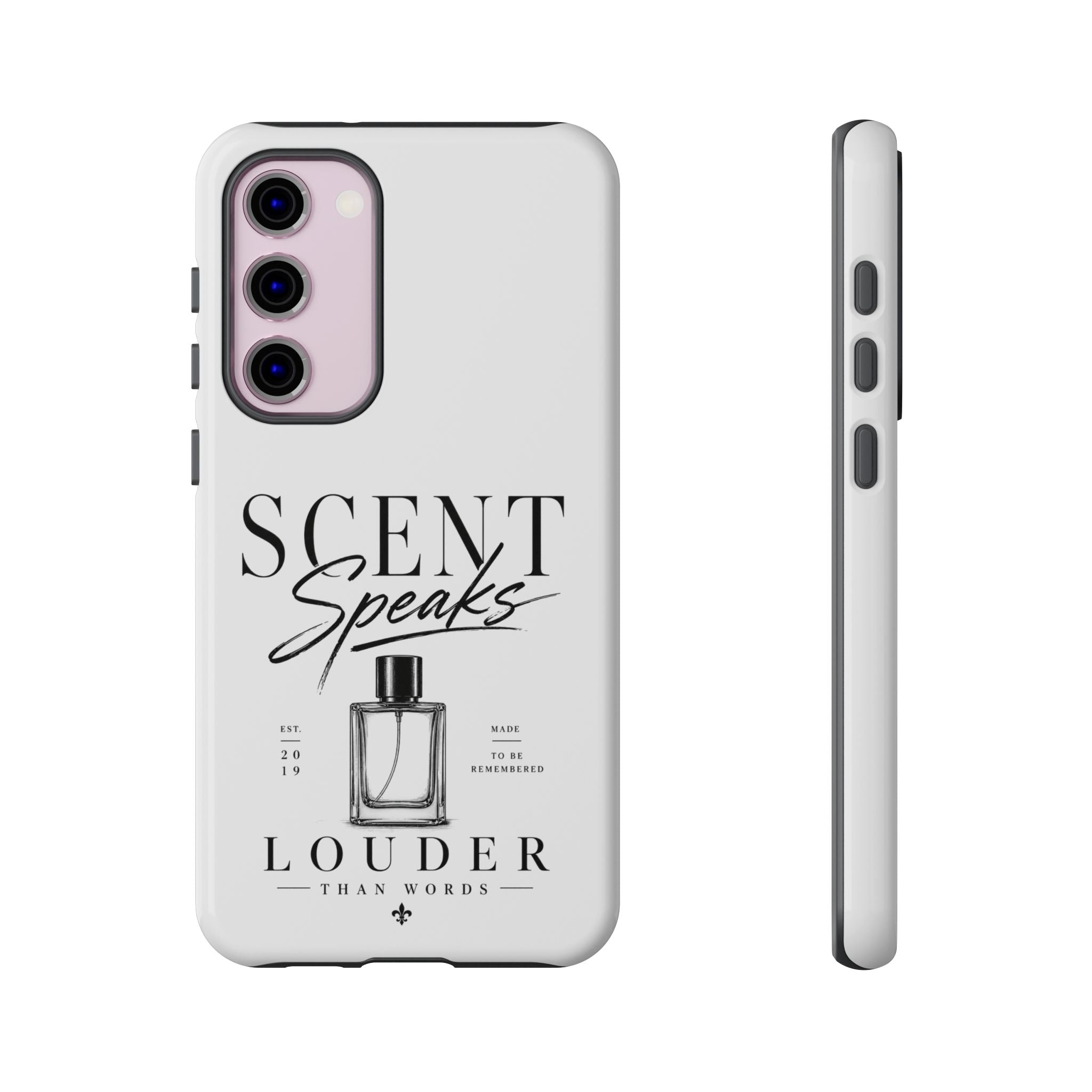 Phone Case — "Scent Speaks Louder Than Words" Perfume Bottle Design