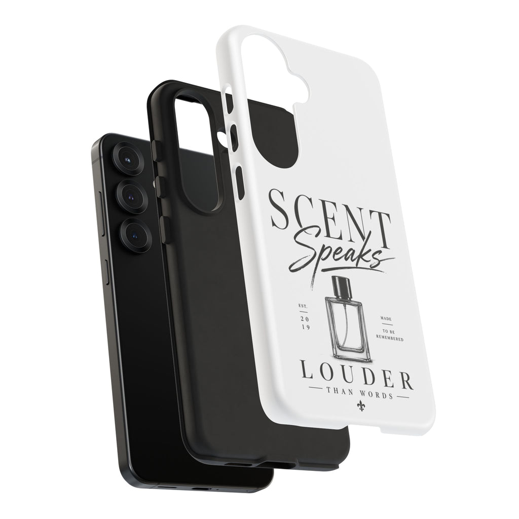 Phone Case — "Scent Speaks Louder Than Words" Perfume Bottle Design