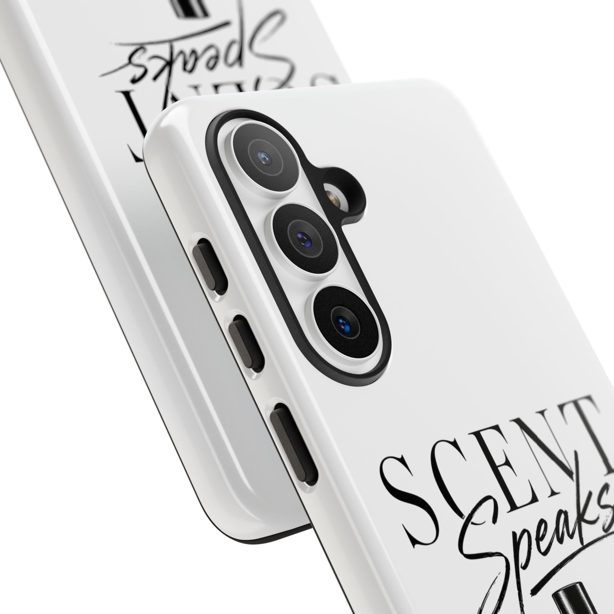 Phone Case — "Scent Speaks Louder Than Words" Perfume Bottle Design