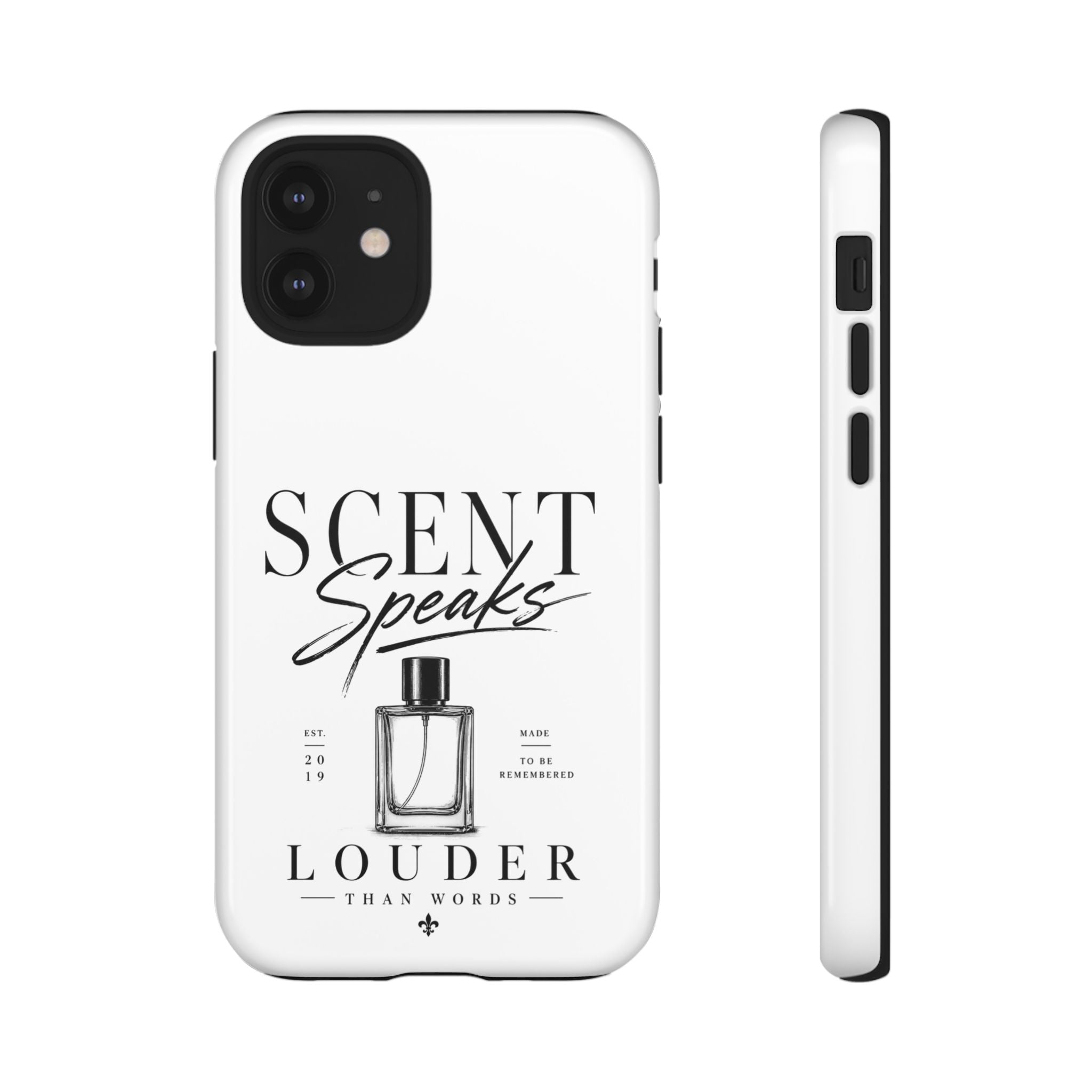 Phone Case — "Scent Speaks Louder Than Words" Perfume Bottle Design