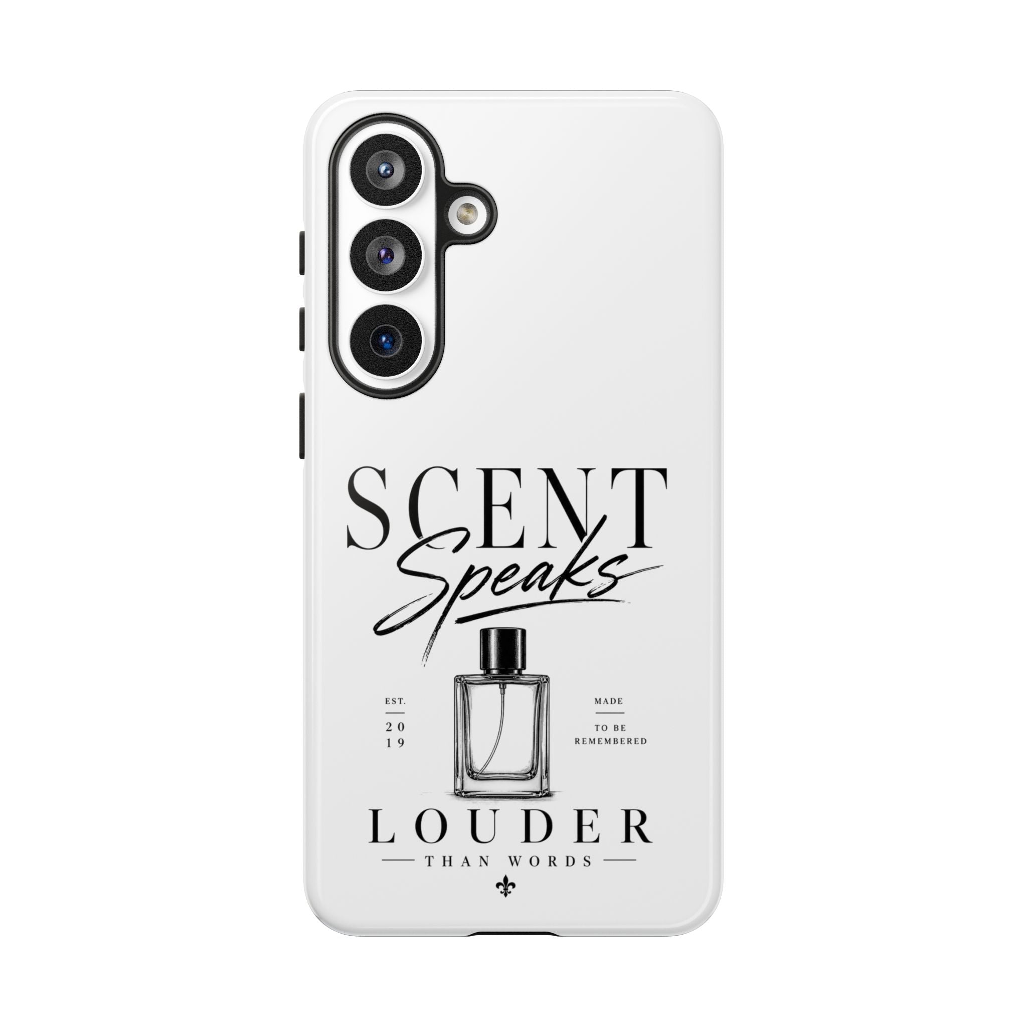 Phone Case — "Scent Speaks Louder Than Words" Perfume Bottle Design
