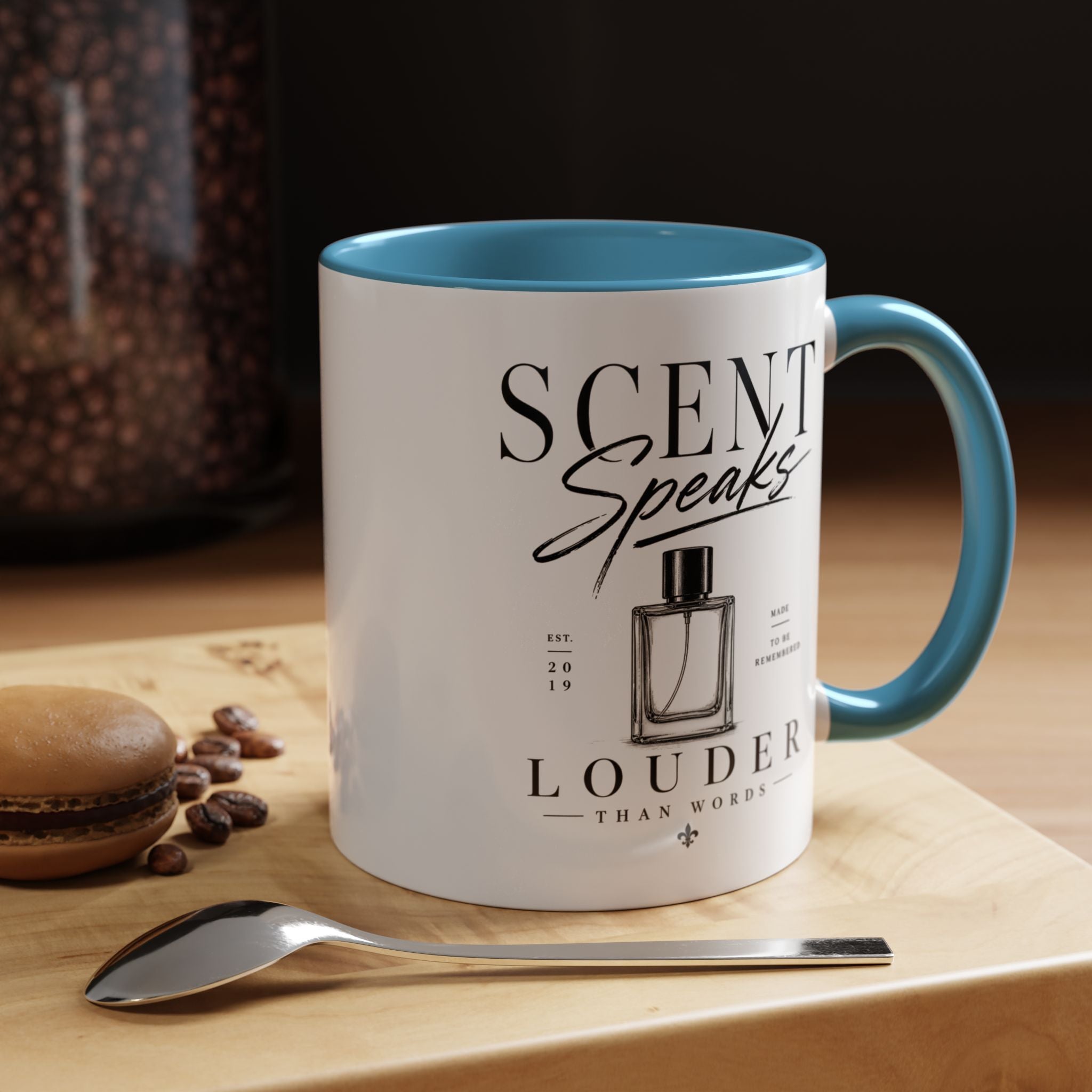 Scent Speaks Coffee Mug — "Scent Speaks Louder Than Words" Accent Mug (11/15oz)