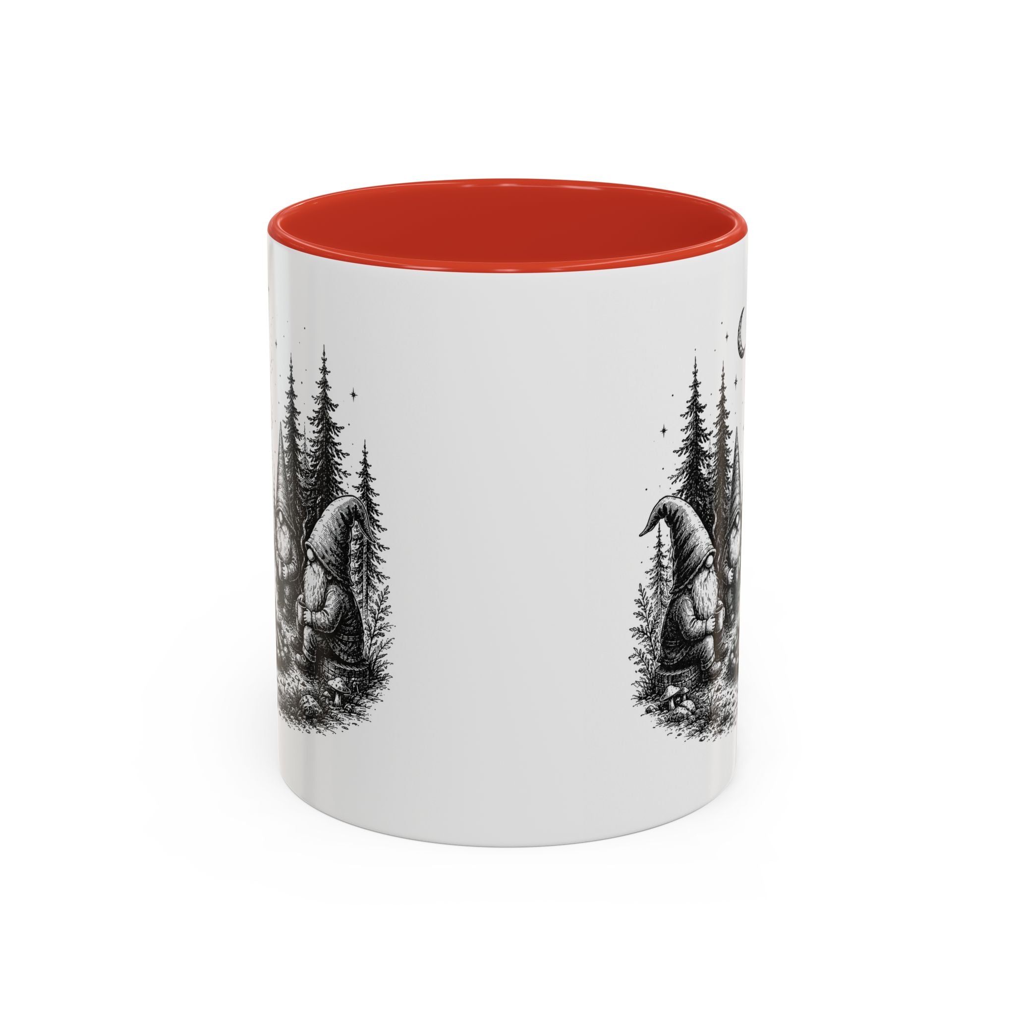 Gnome Campfire Coffee Mug — Woodland Camping Ceramic Accent Mug (11/15oz)