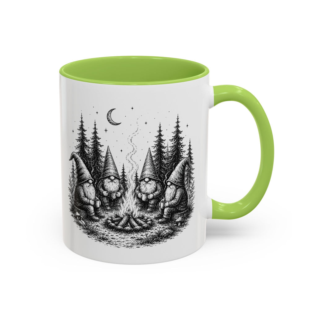 Gnome Campfire Coffee Mug — Woodland Camping Ceramic Accent Mug (11/15oz)