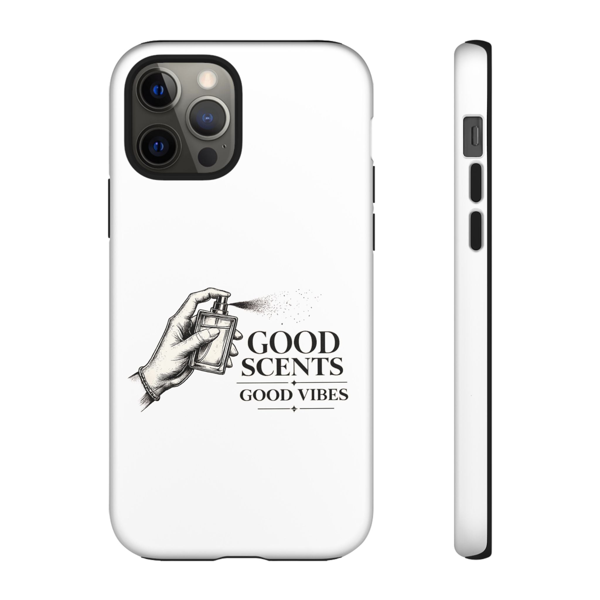 Phone Case - "Good Scents, Good Vibes" Fragrance Bottle Design