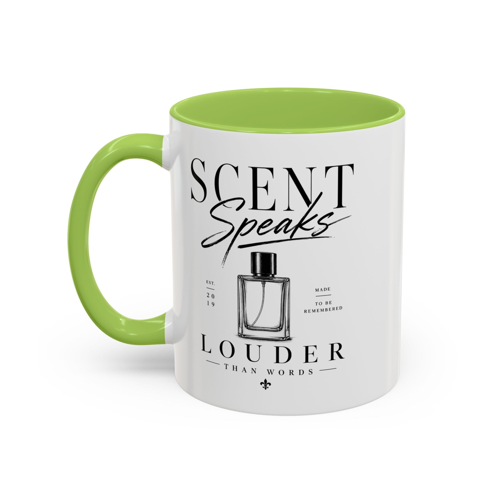 Scent Speaks Coffee Mug — "Scent Speaks Louder Than Words" Accent Mug (11/15oz)