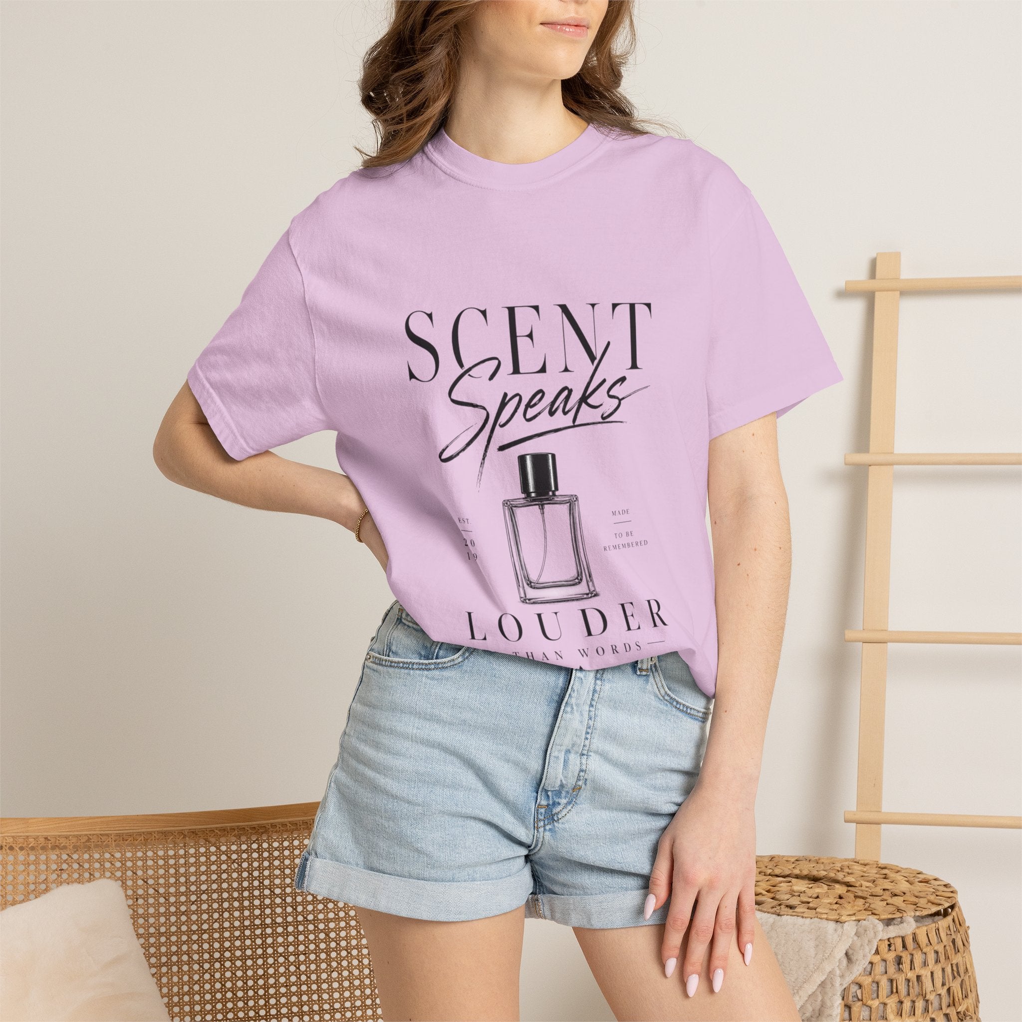 Perfume Graphic T-Shirt — “Scent Speaks Louder” Minimal Fragrance Tee