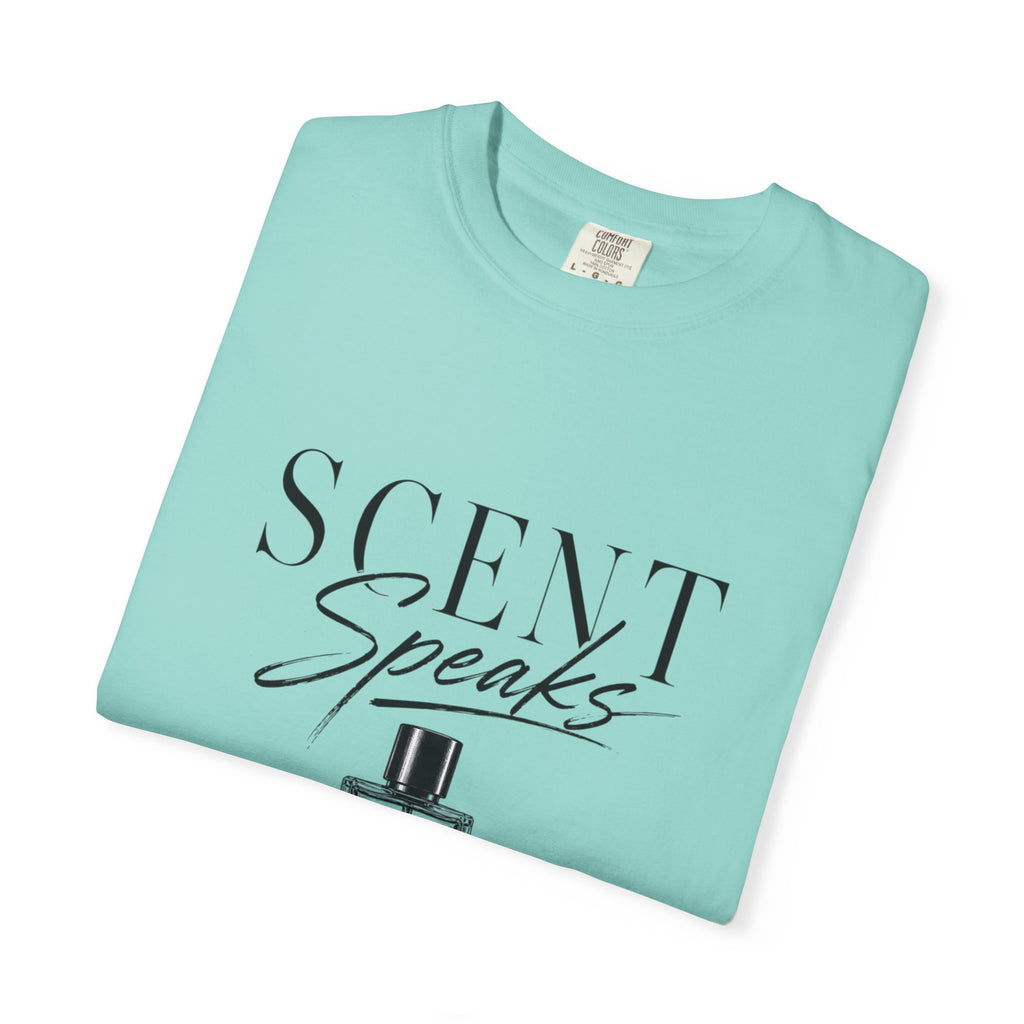 Perfume Graphic T-Shirt — “Scent Speaks Louder” Minimal Fragrance Tee