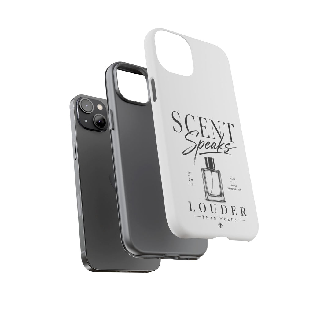 Phone Case — "Scent Speaks Louder Than Words" Perfume Bottle Design