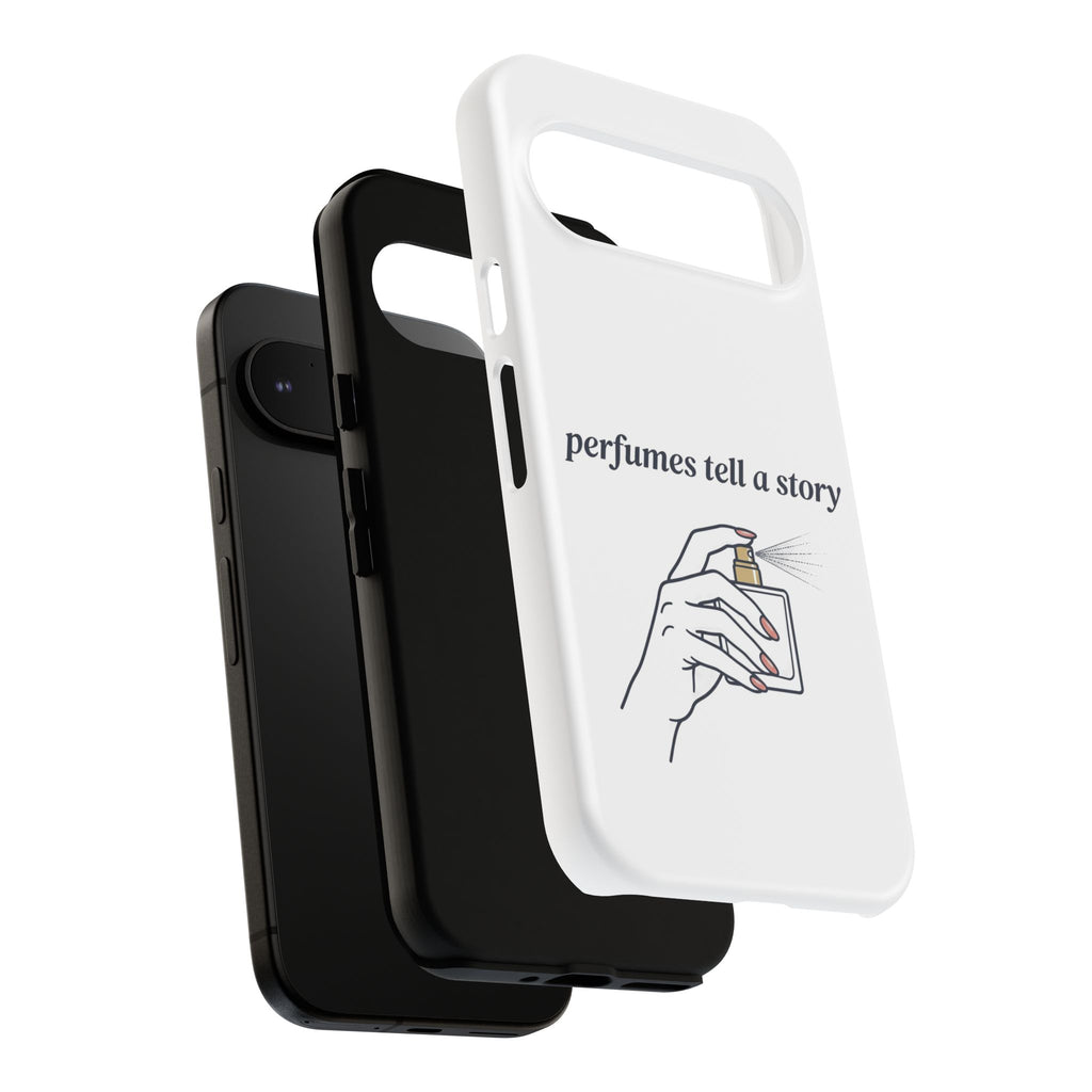 Phone Case — "perfumes tell a story" Minimalist Perfume Bottle Design