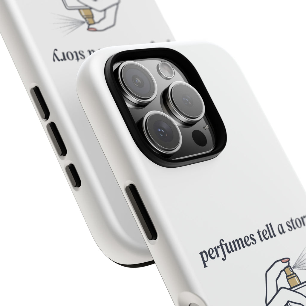 Phone Case — "perfumes tell a story" Minimalist Perfume Bottle Design