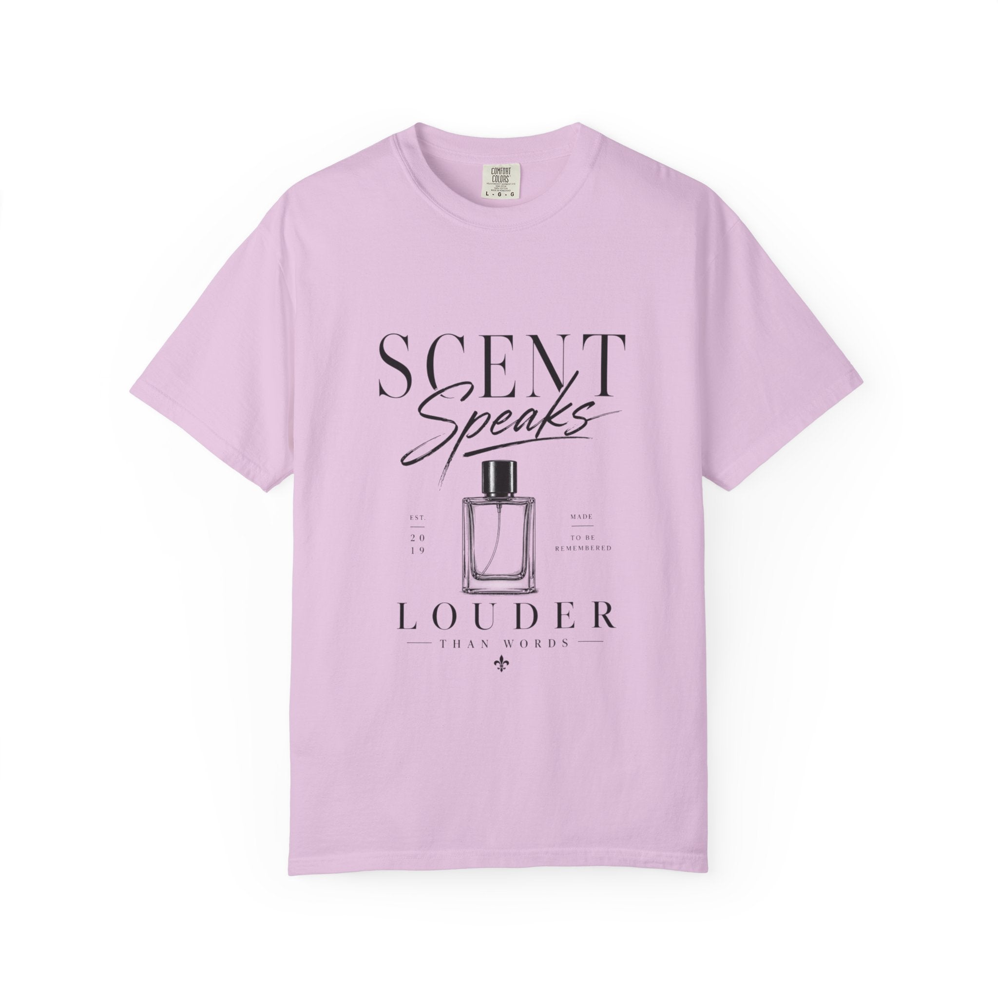 Perfume Graphic T-Shirt — “Scent Speaks Louder” Minimal Fragrance Tee