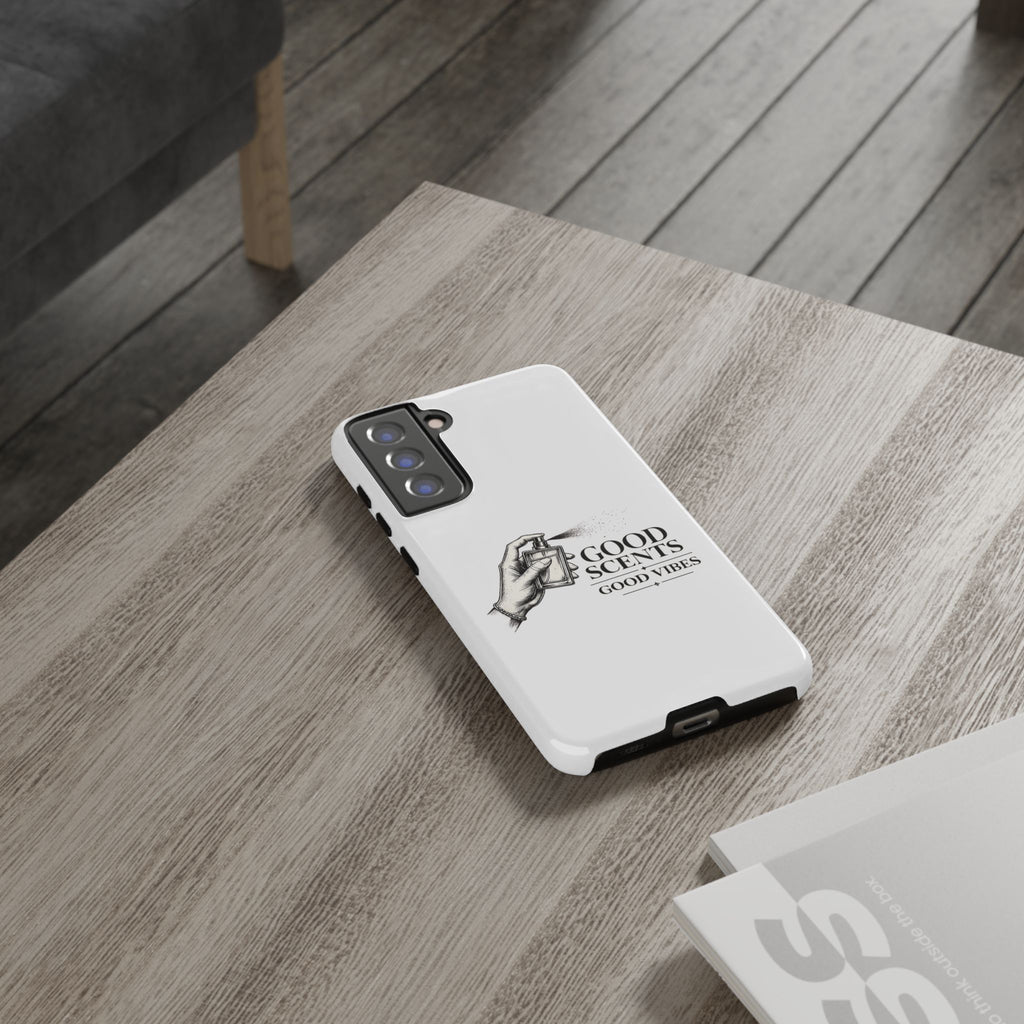 Phone Case - "Good Scents, Good Vibes" Fragrance Bottle Design