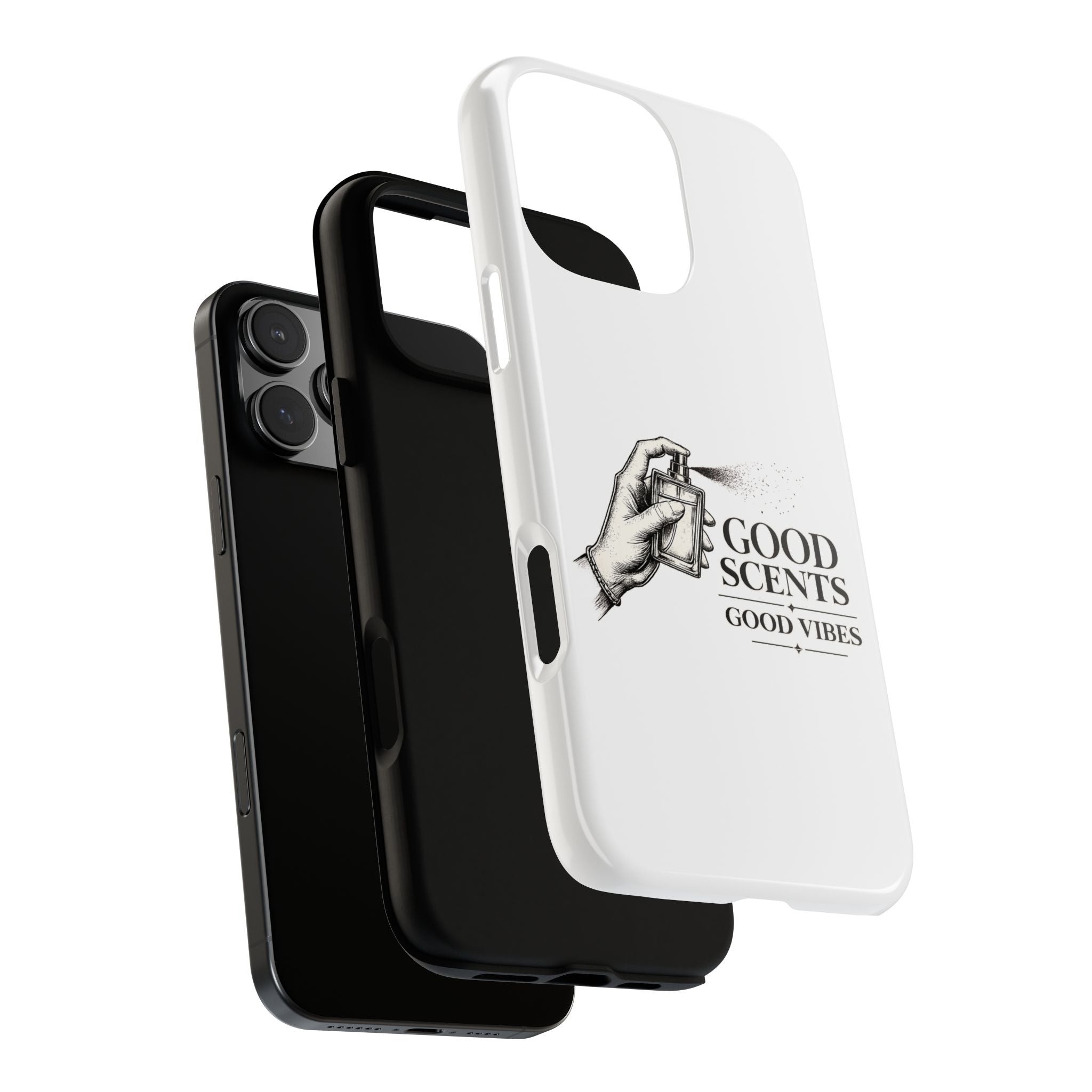 Phone Case - "Good Scents, Good Vibes" Fragrance Bottle Design