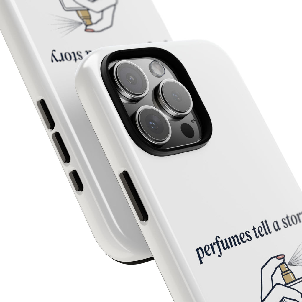 Phone Case — "perfumes tell a story" Minimalist Perfume Bottle Design