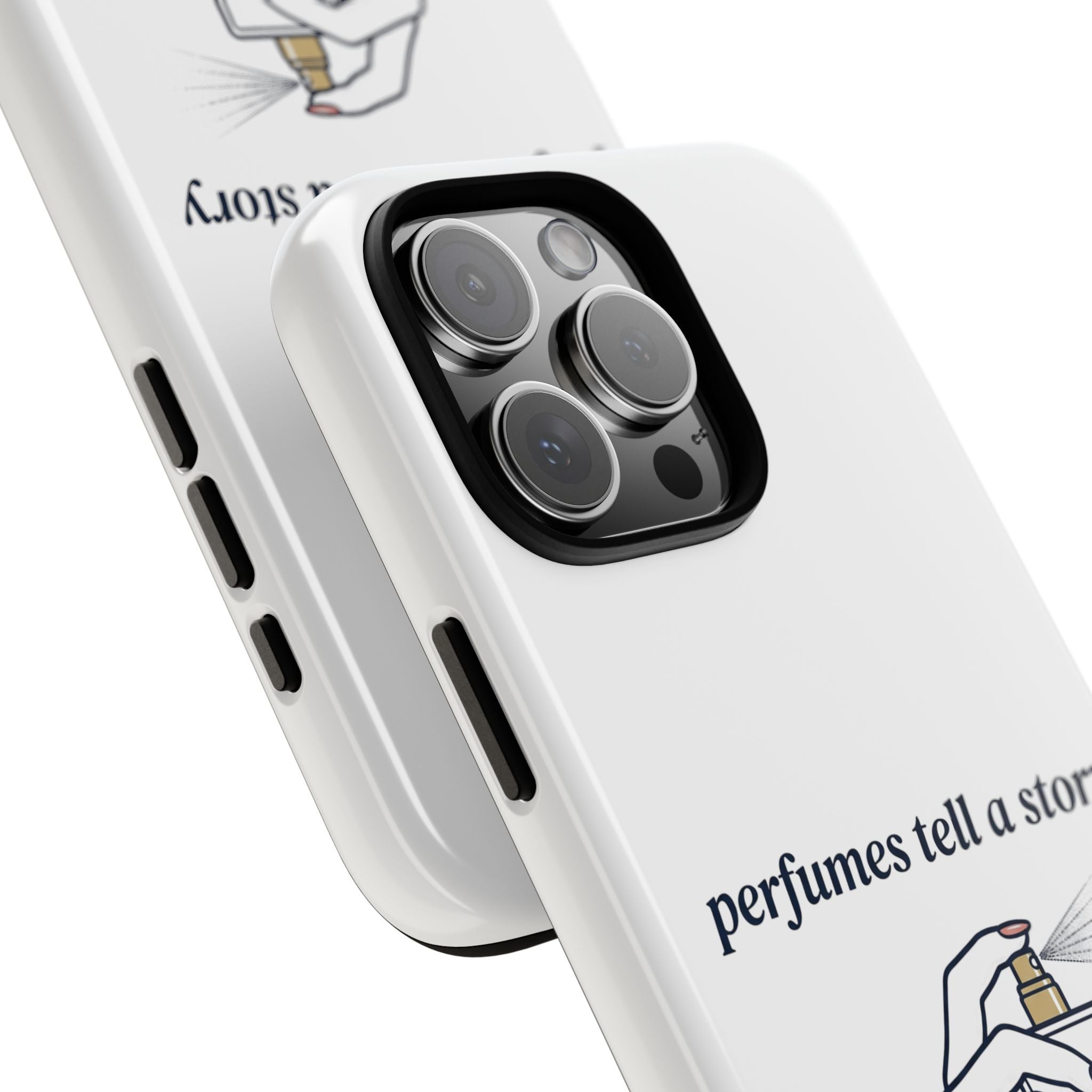 Phone Case — "perfumes tell a story" Minimalist Perfume Bottle Design