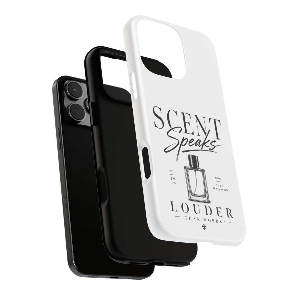 Phone Case — "Scent Speaks Louder Than Words" Perfume Bottle Design