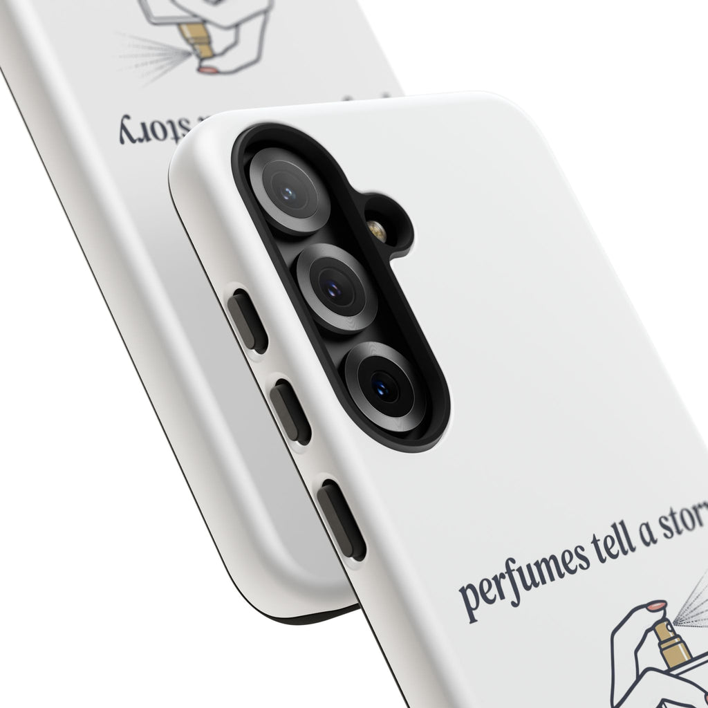 Phone Case — "perfumes tell a story" Minimalist Perfume Bottle Design