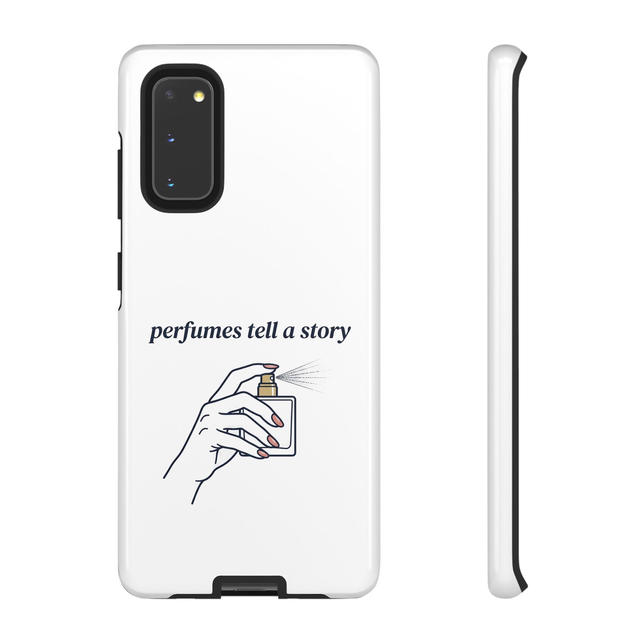 Phone Case — "perfumes tell a story" Minimalist Perfume Bottle Design