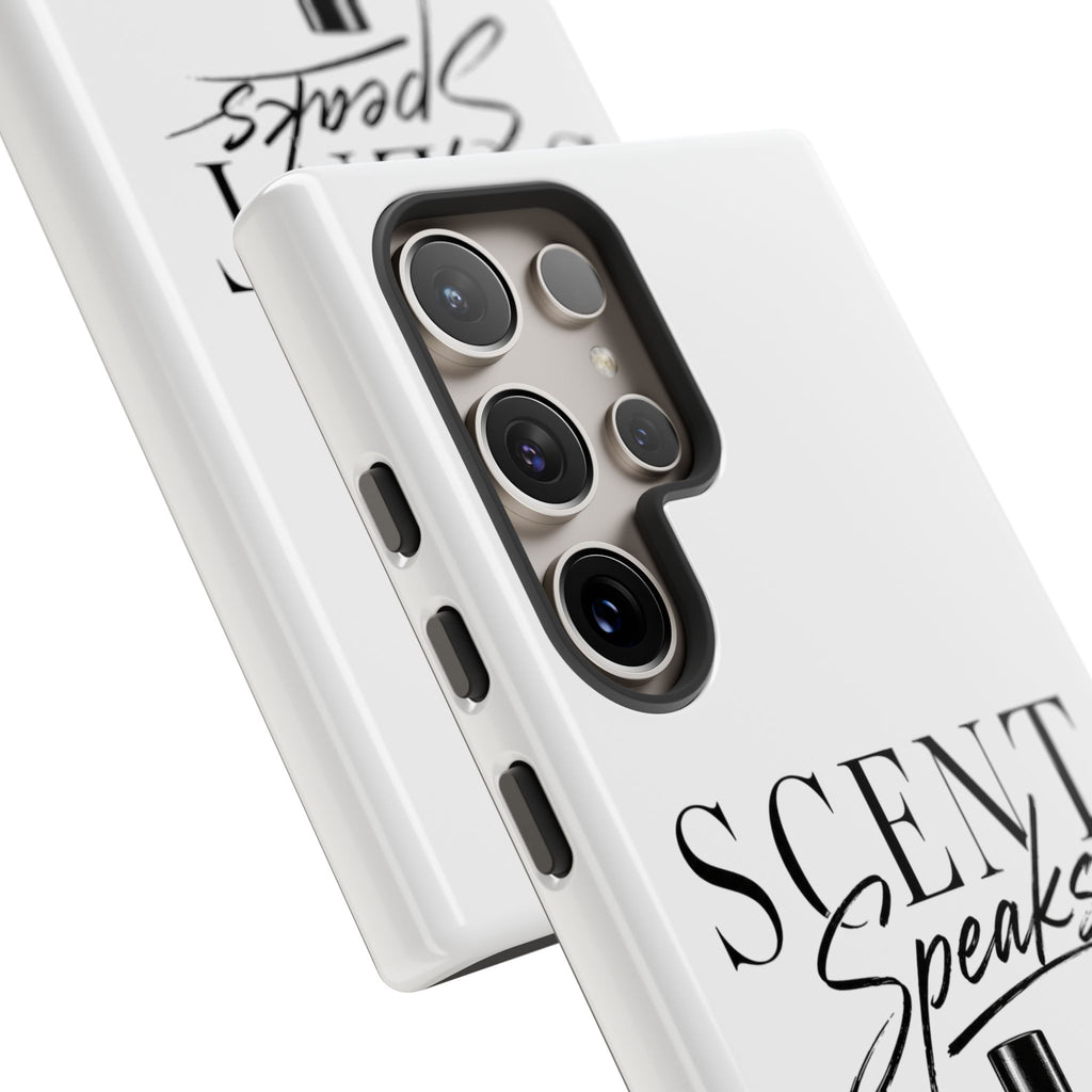 Phone Case — "Scent Speaks Louder Than Words" Perfume Bottle Design