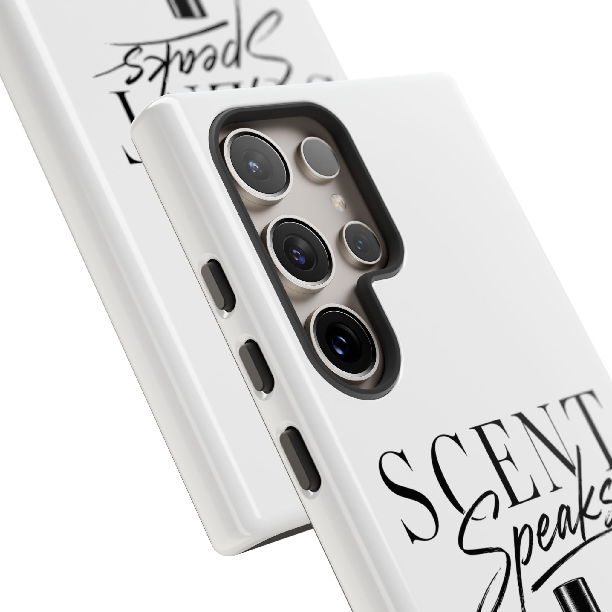 Phone Case — "Scent Speaks Louder Than Words" Perfume Bottle Design