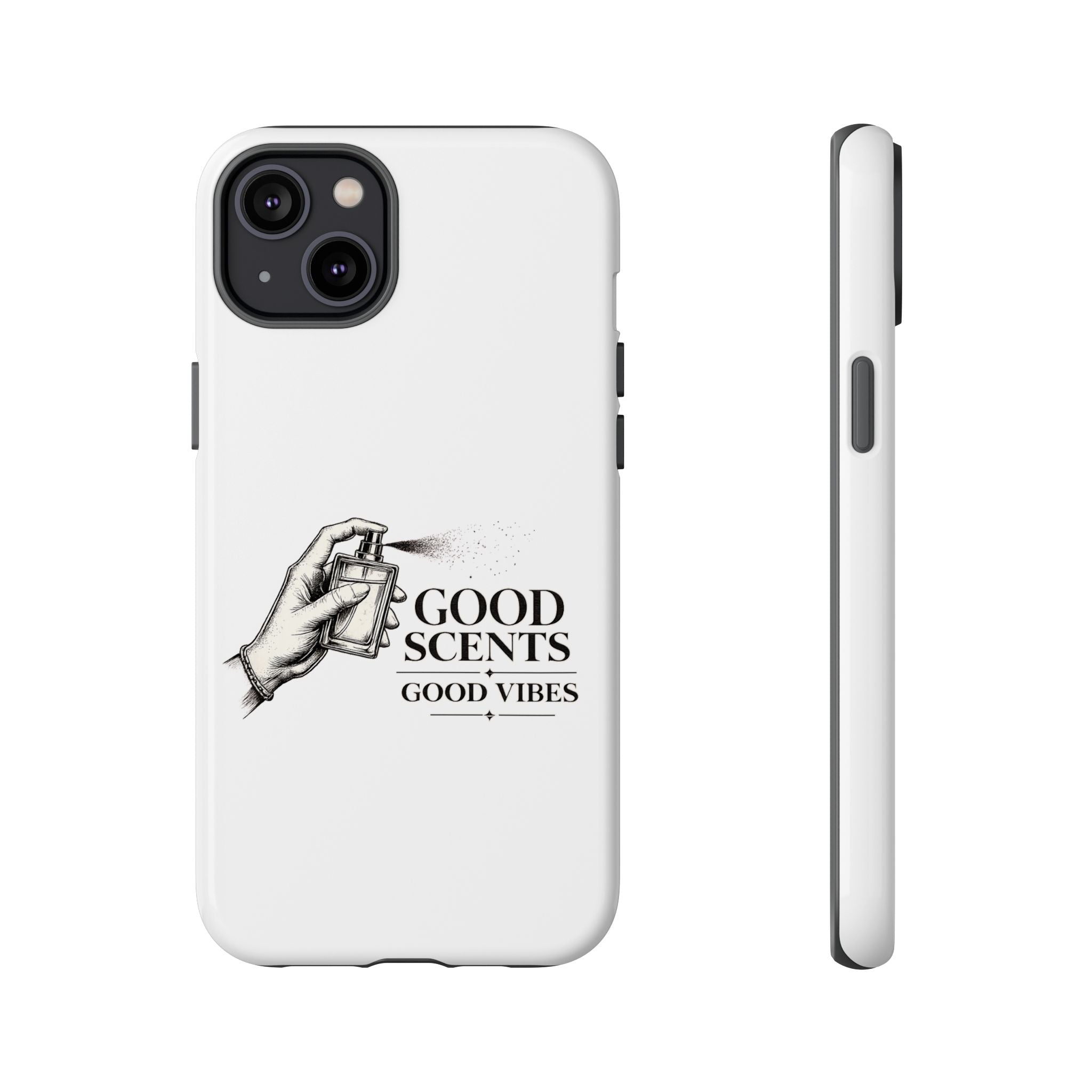 Phone Case - "Good Scents, Good Vibes" Fragrance Bottle Design