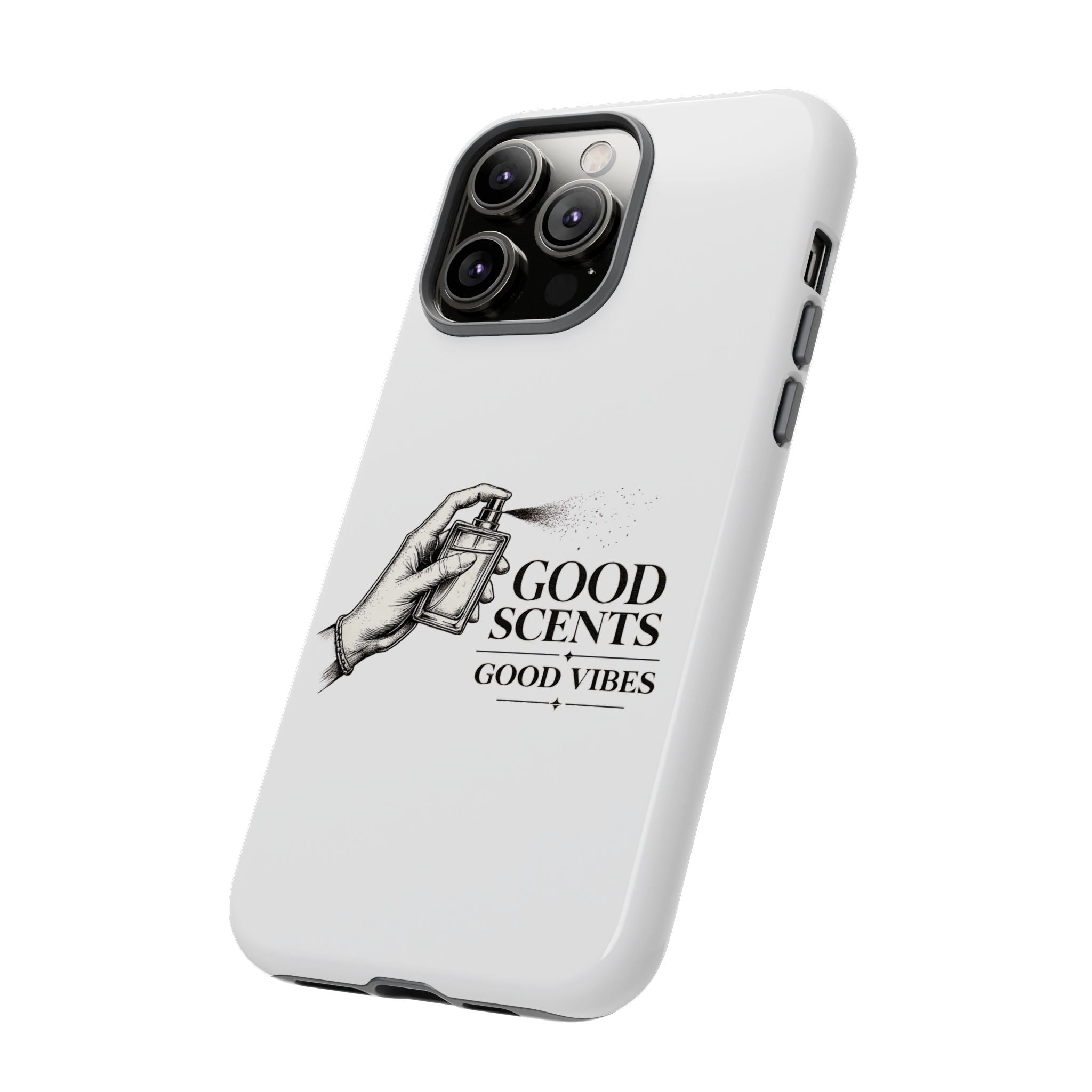 Phone Case - "Good Scents, Good Vibes" Fragrance Bottle Design