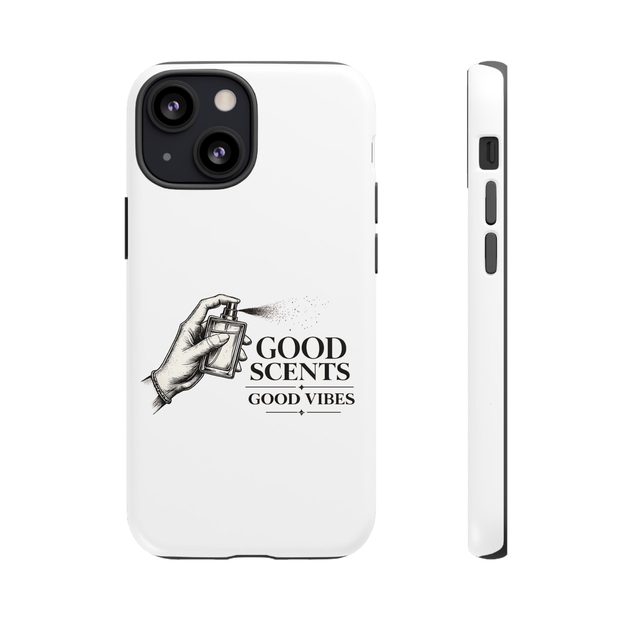Phone Case - "Good Scents, Good Vibes" Fragrance Bottle Design