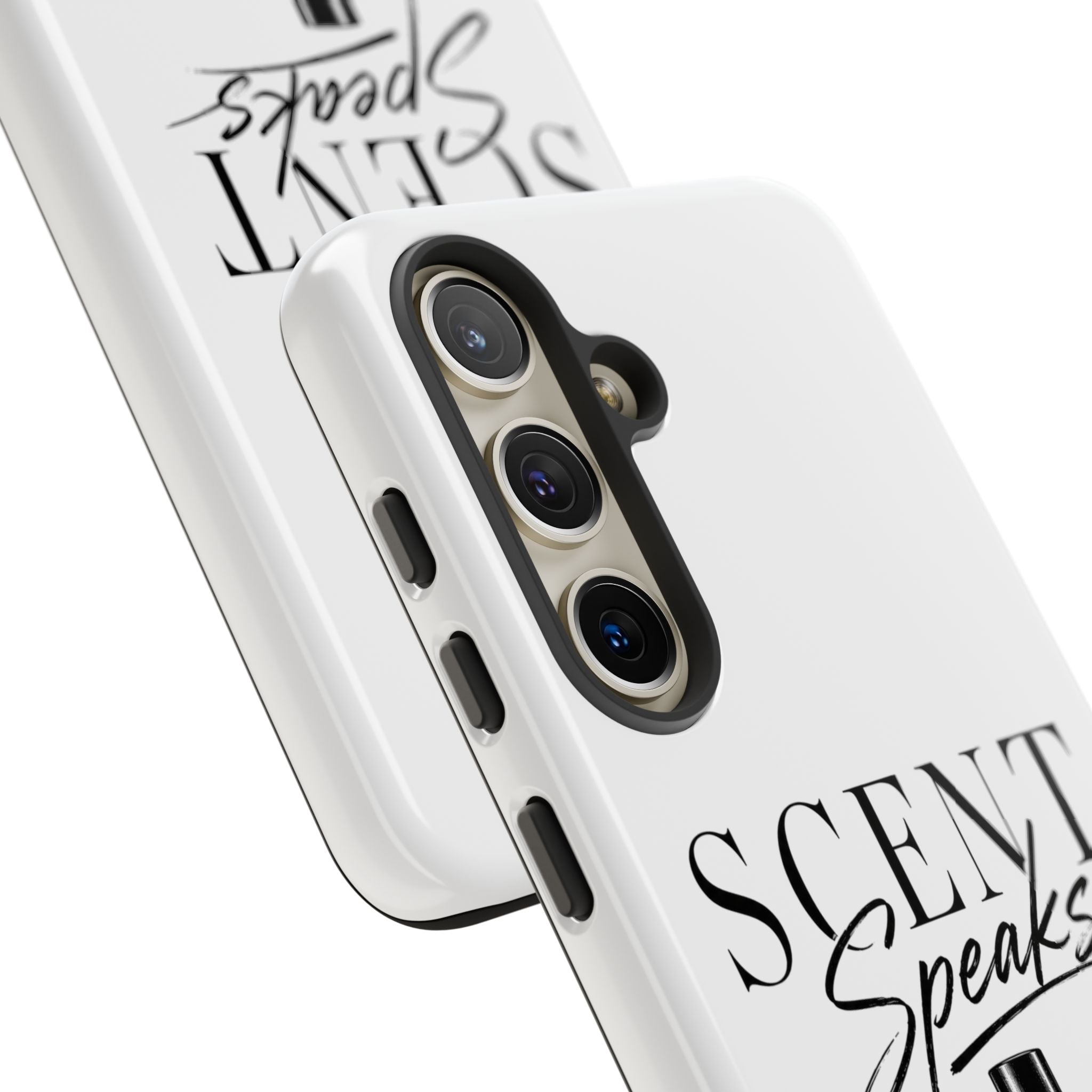 Phone Case — "Scent Speaks Louder Than Words" Perfume Bottle Design