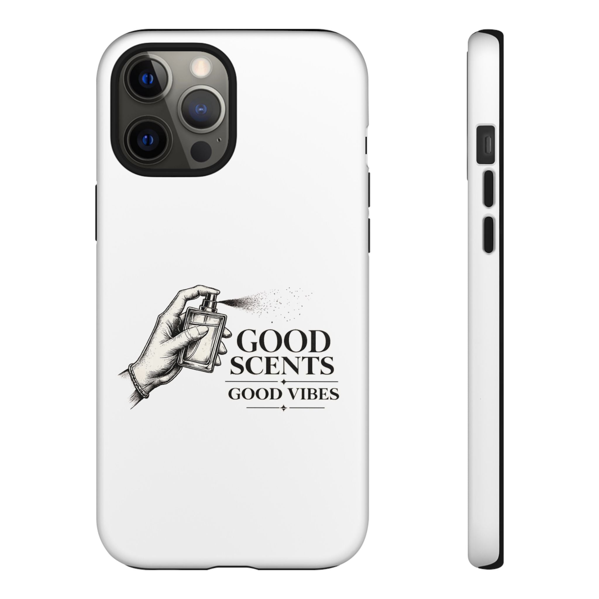 Phone Case - "Good Scents, Good Vibes" Fragrance Bottle Design