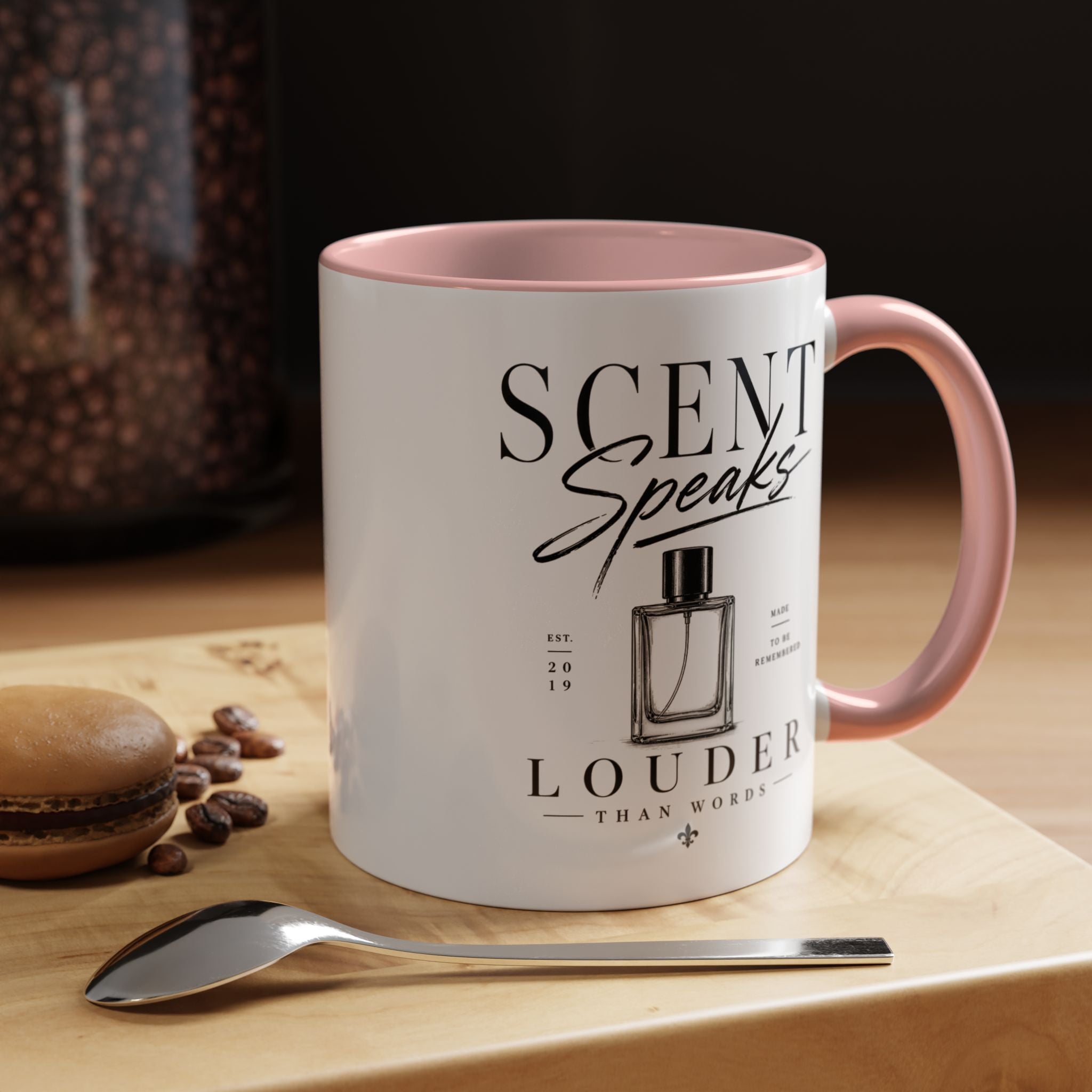 Scent Speaks Coffee Mug — "Scent Speaks Louder Than Words" Accent Mug (11/15oz)