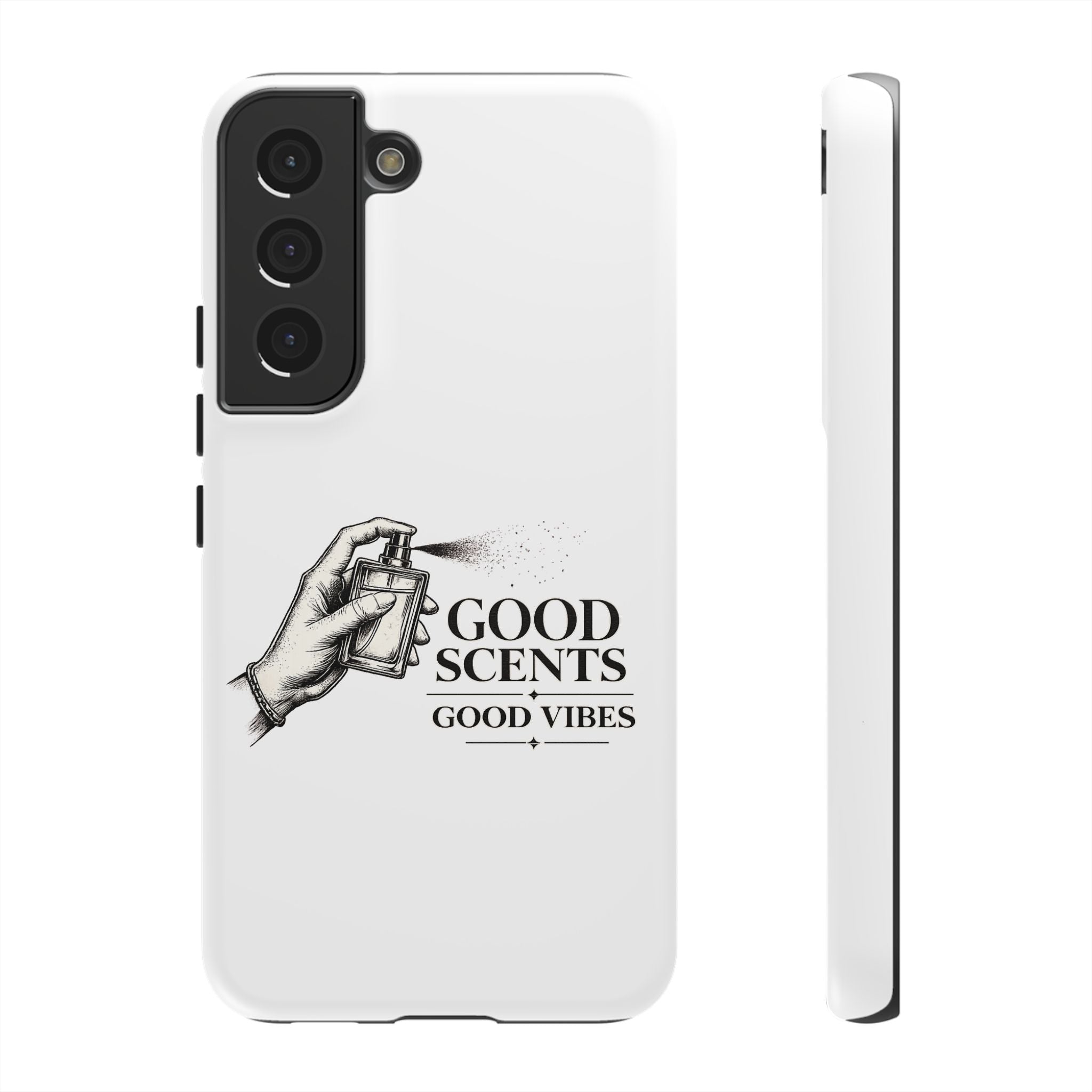 Phone Case - "Good Scents, Good Vibes" Fragrance Bottle Design