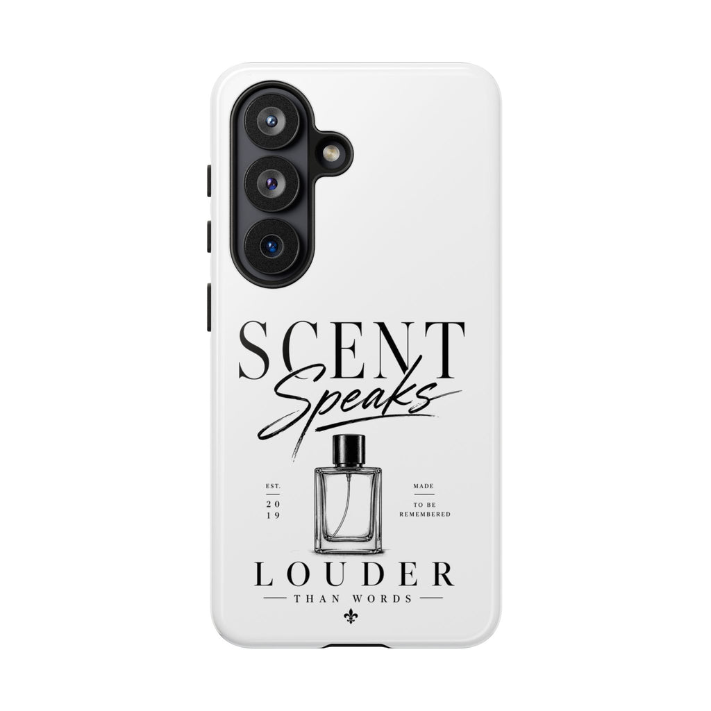 Phone Case — "Scent Speaks Louder Than Words" Perfume Bottle Design