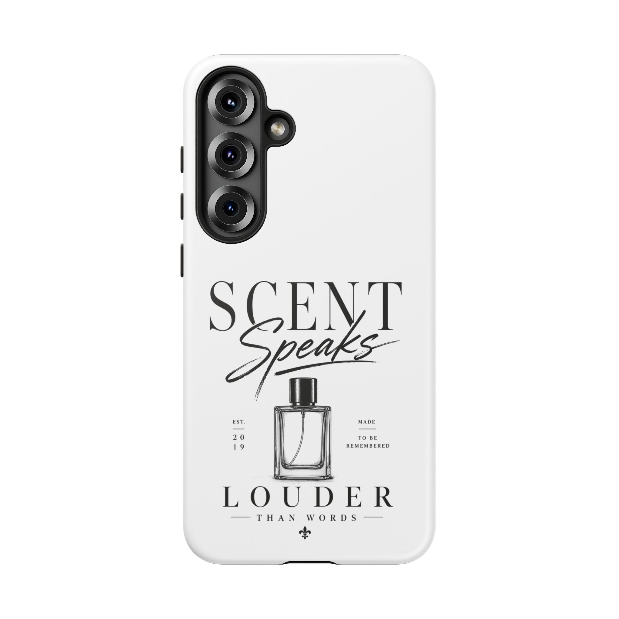 Phone Case — "Scent Speaks Louder Than Words" Perfume Bottle Design
