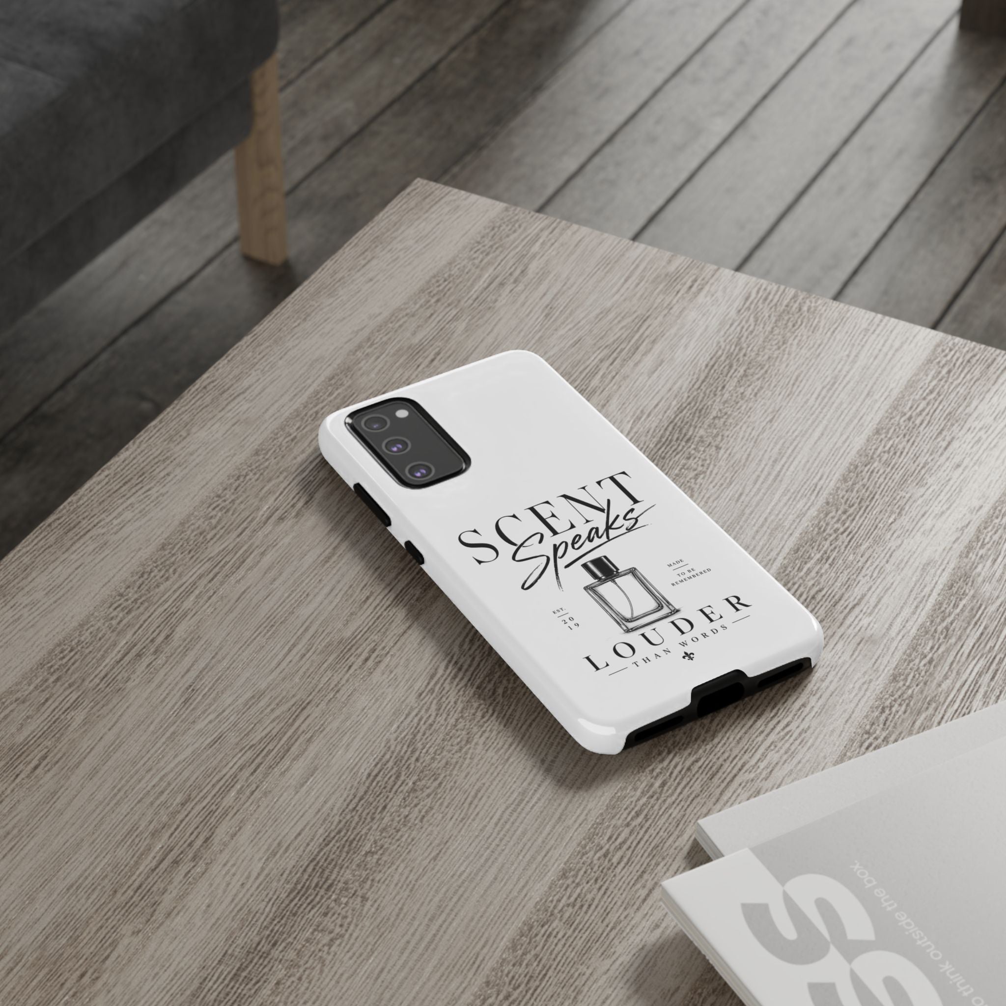 Phone Case — "Scent Speaks Louder Than Words" Perfume Bottle Design