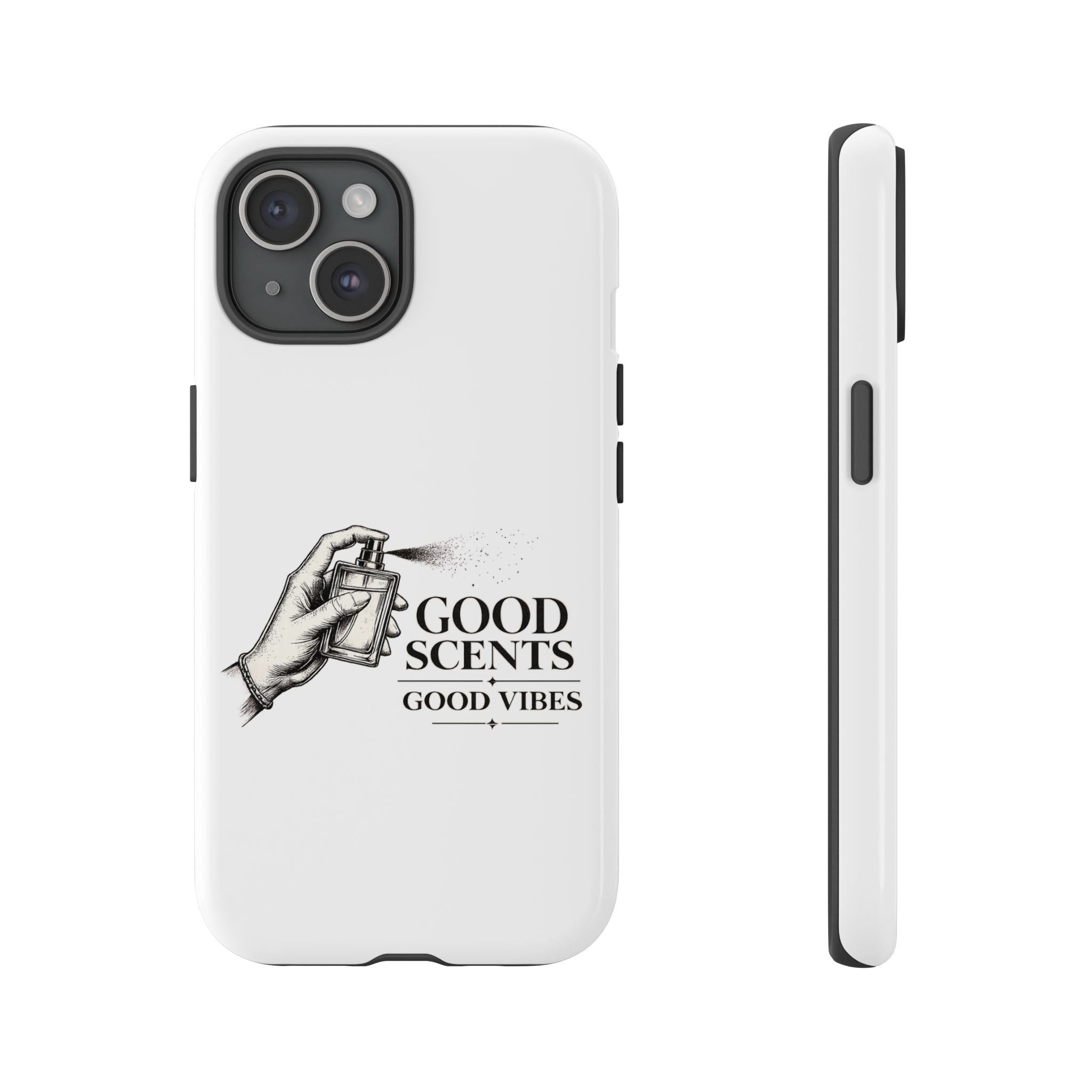 Phone Case - "Good Scents, Good Vibes" Fragrance Bottle Design