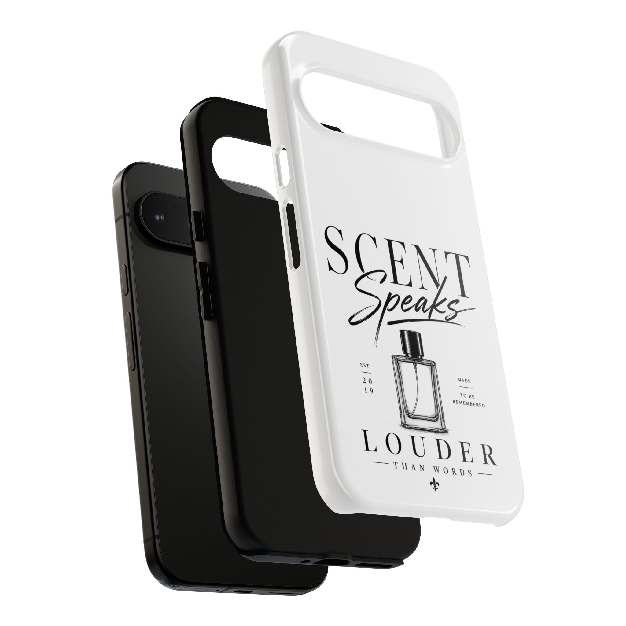 Phone Case — "Scent Speaks Louder Than Words" Perfume Bottle Design