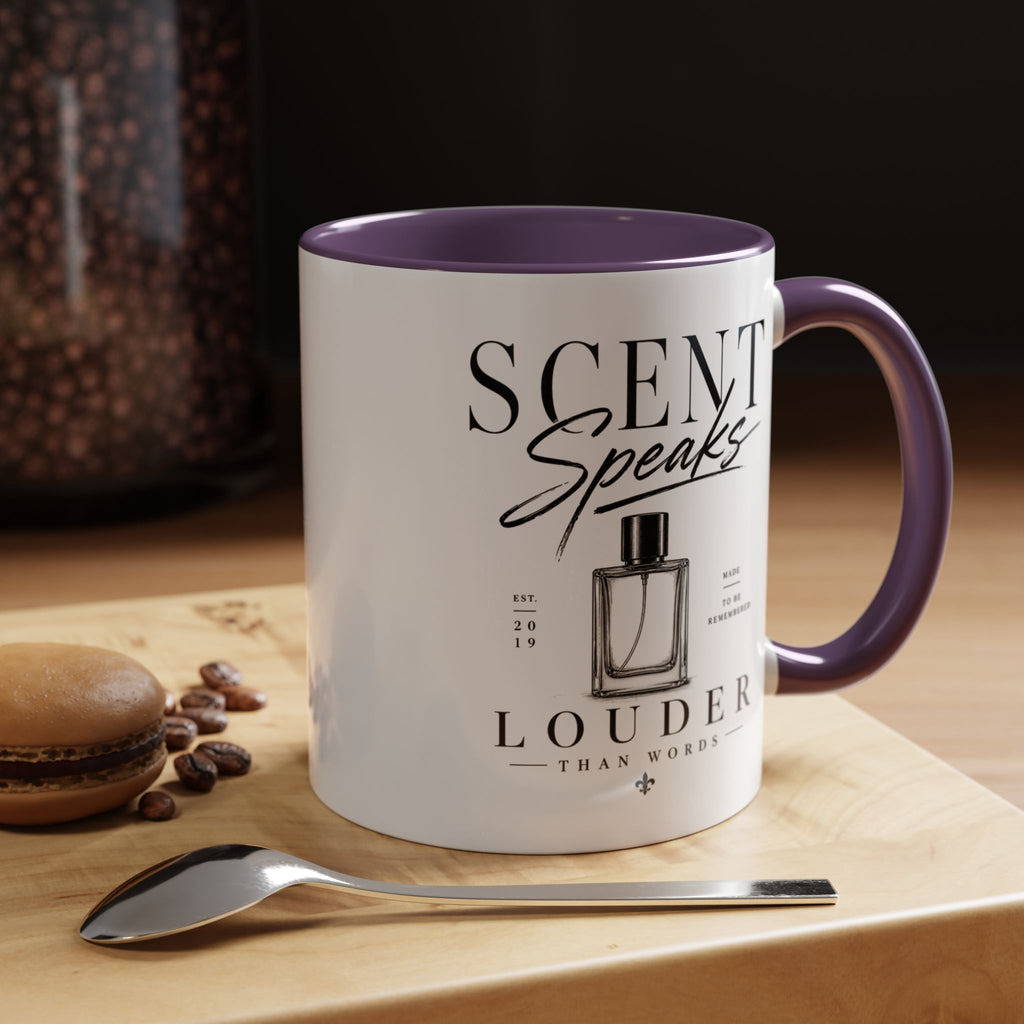 Scent Speaks Coffee Mug — "Scent Speaks Louder Than Words" Accent Mug (11/15oz)