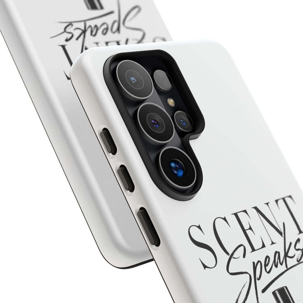 Phone Case — "Scent Speaks Louder Than Words" Perfume Bottle Design