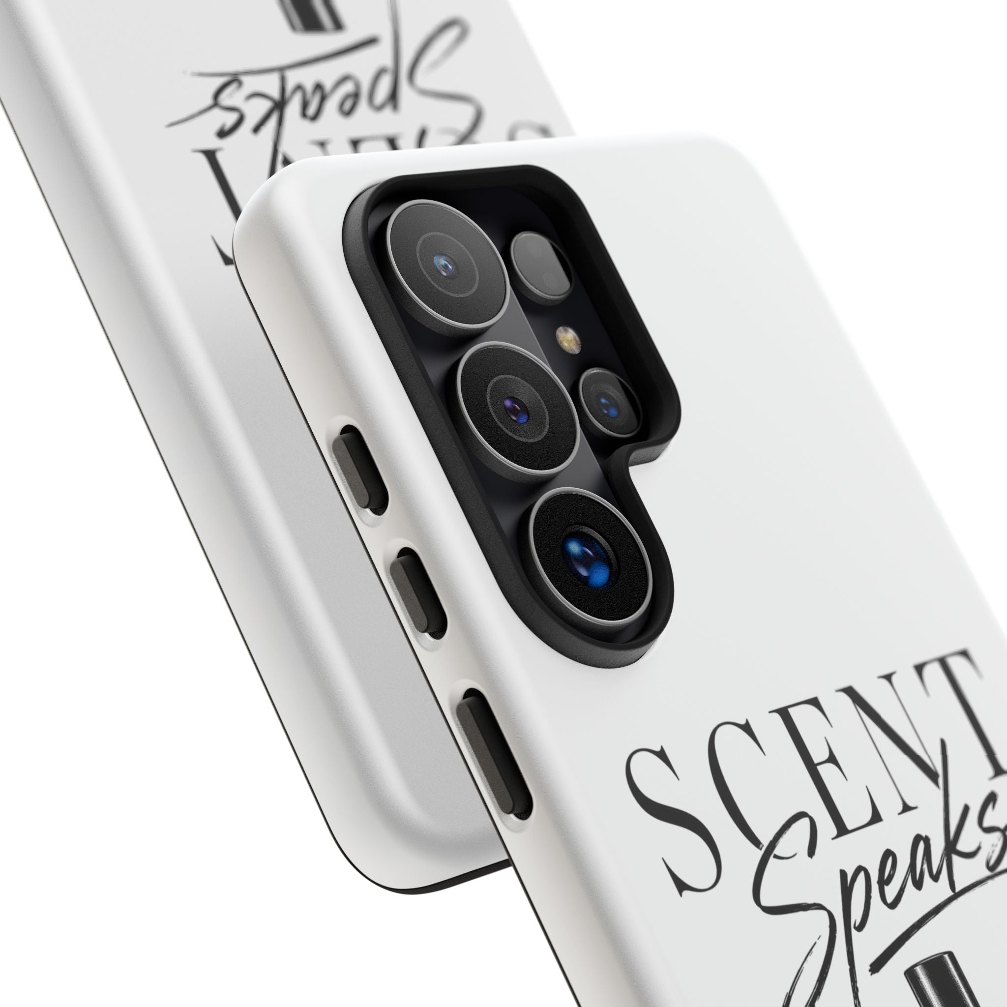 Phone Case — "Scent Speaks Louder Than Words" Perfume Bottle Design