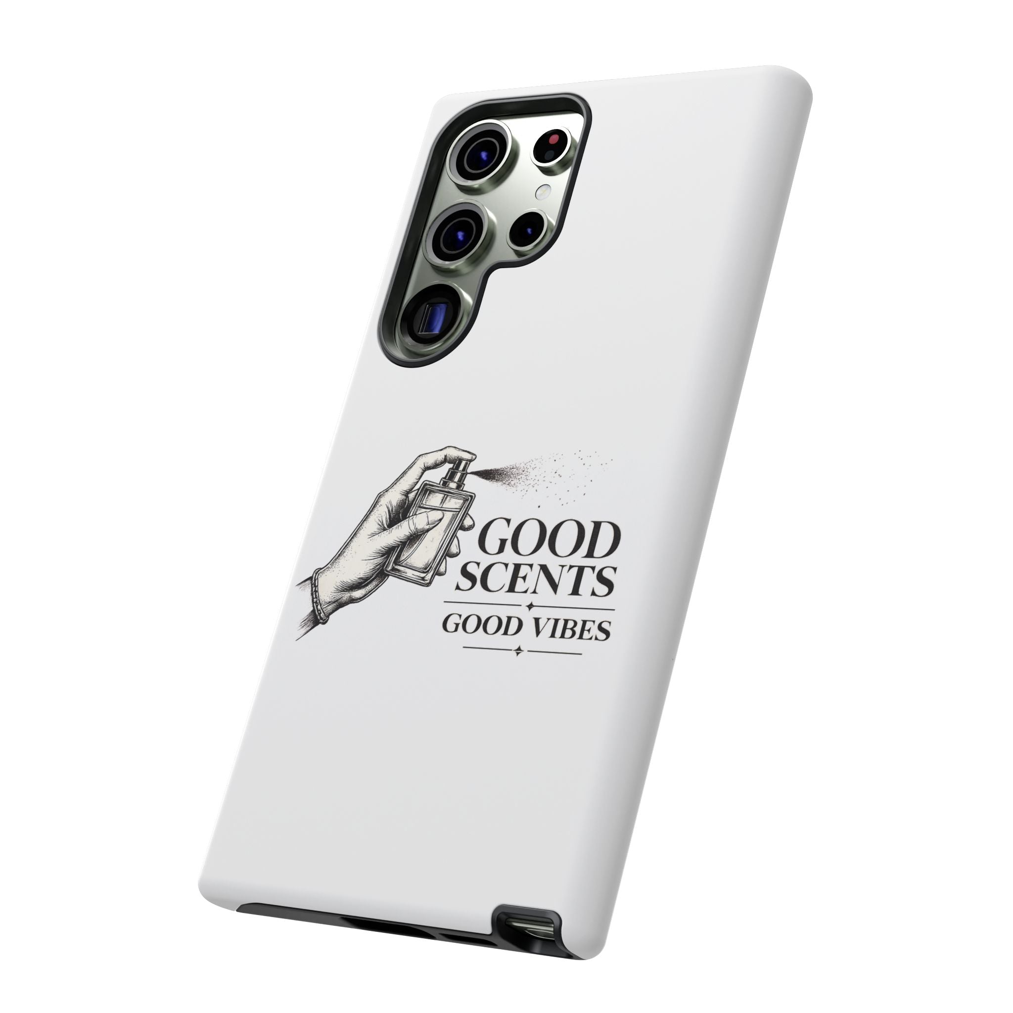 Phone Case - "Good Scents, Good Vibes" Fragrance Bottle Design
