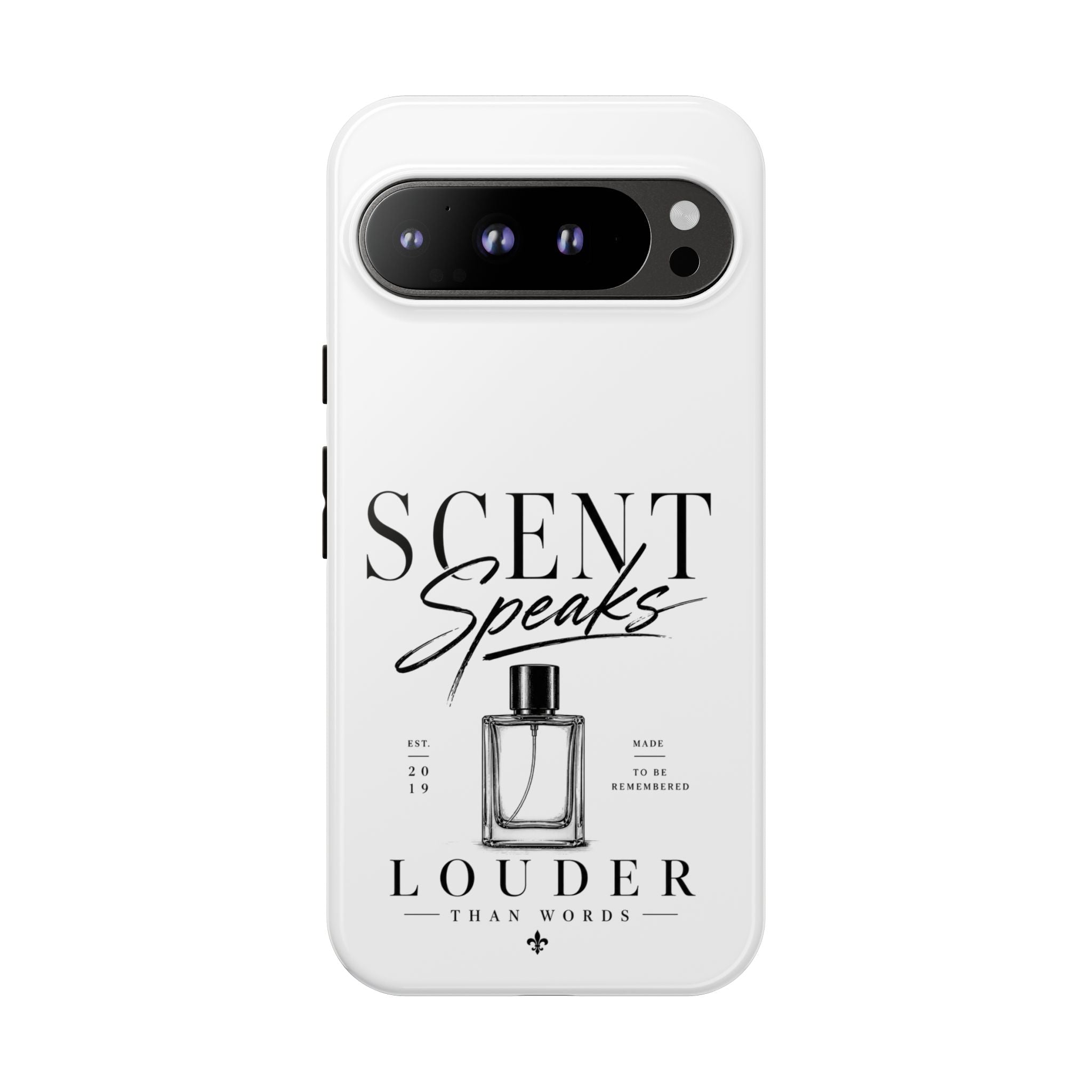 Phone Case — "Scent Speaks Louder Than Words" Perfume Bottle Design