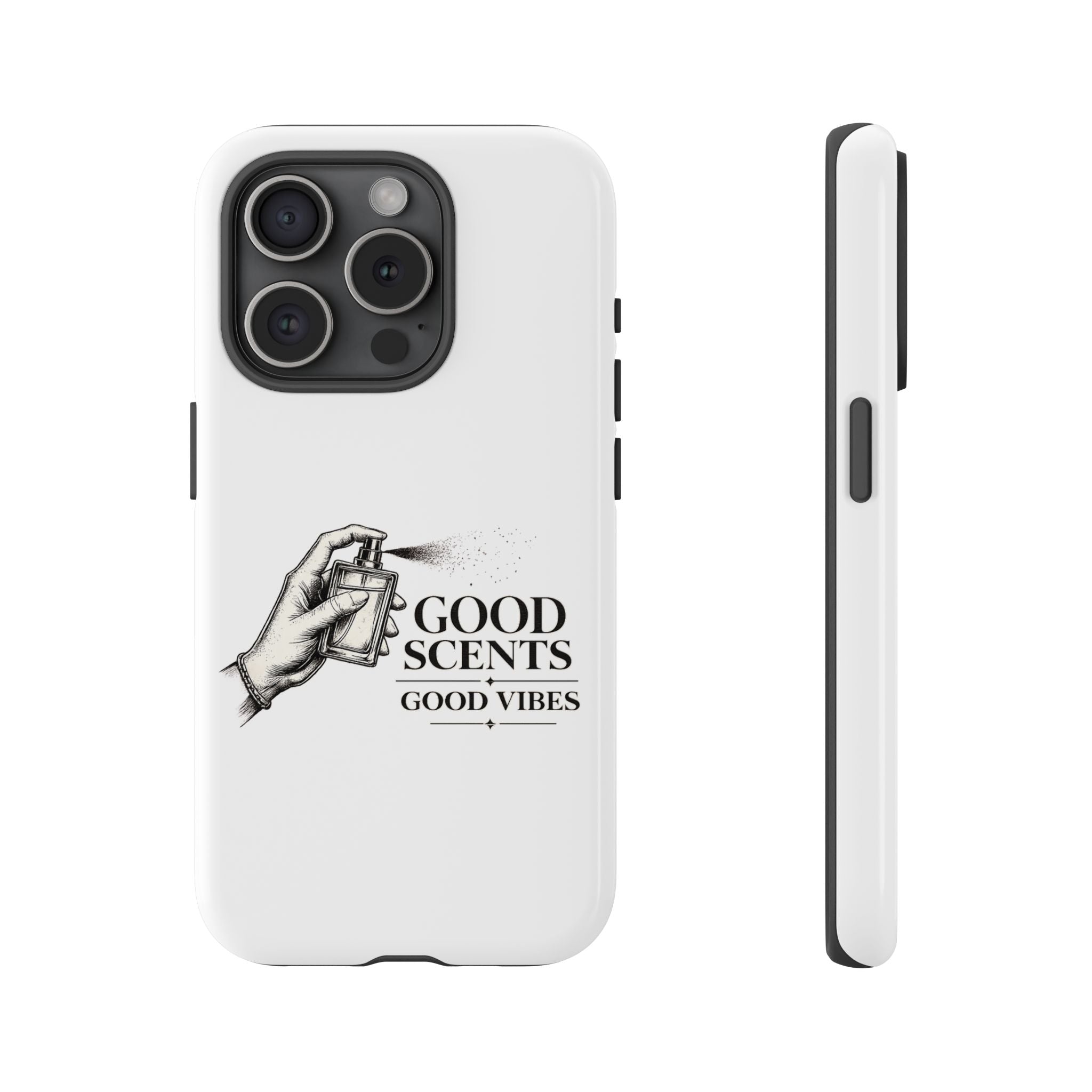 Phone Case - "Good Scents, Good Vibes" Fragrance Bottle Design