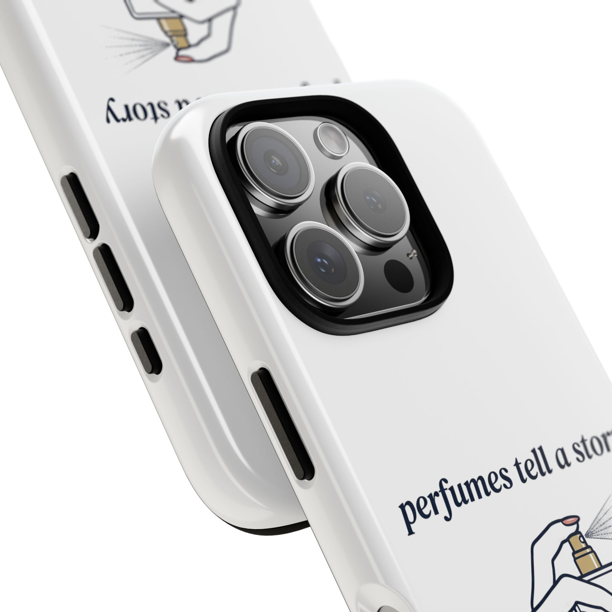 Phone Case — "perfumes tell a story" Minimalist Perfume Bottle Design