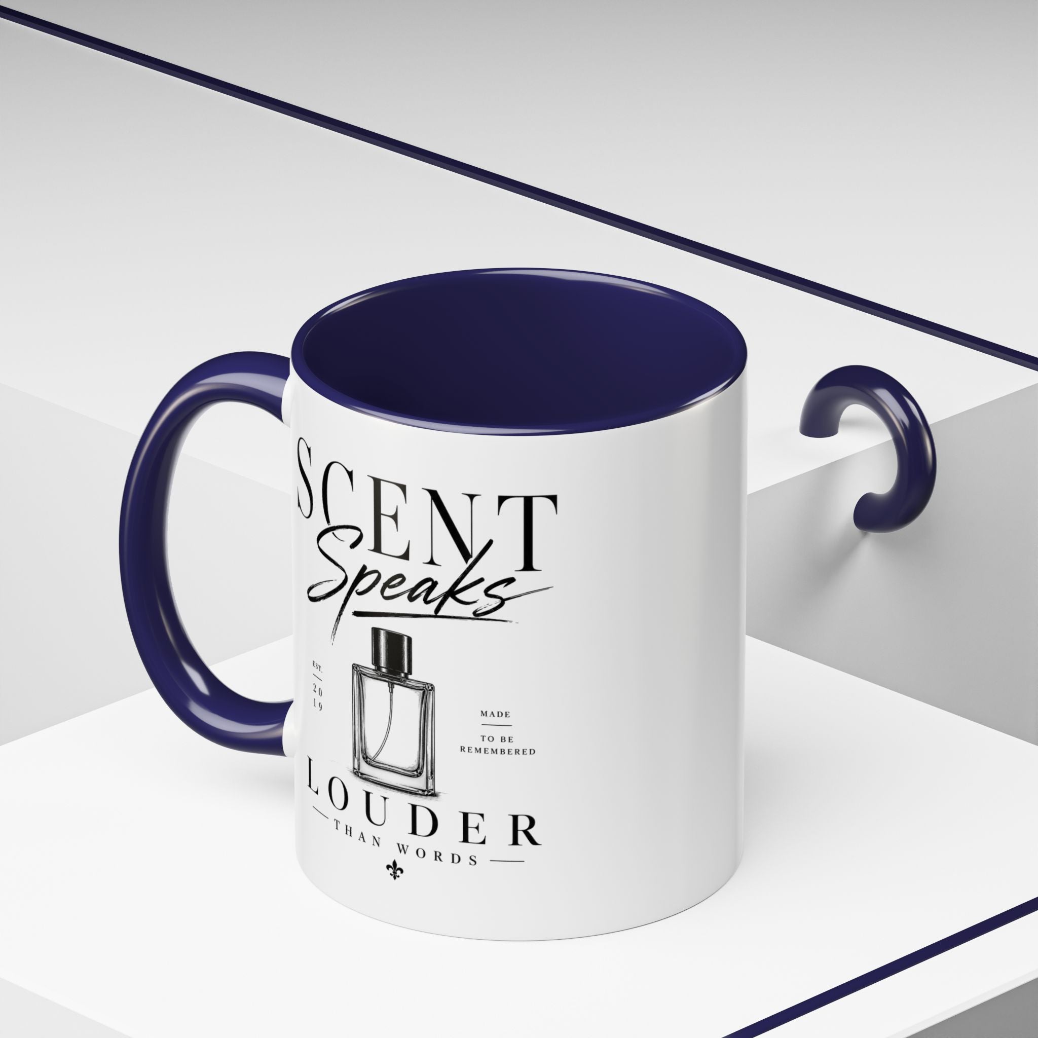 Scent Speaks Coffee Mug — "Scent Speaks Louder Than Words" Accent Mug (11/15oz)