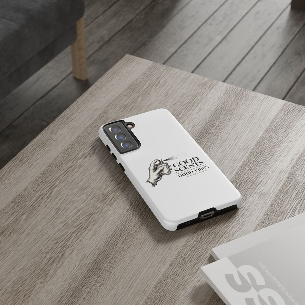 Phone Case - "Good Scents, Good Vibes" Fragrance Bottle Design