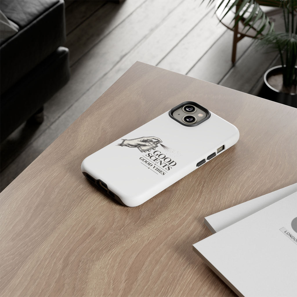 Phone Case - "Good Scents, Good Vibes" Fragrance Bottle Design